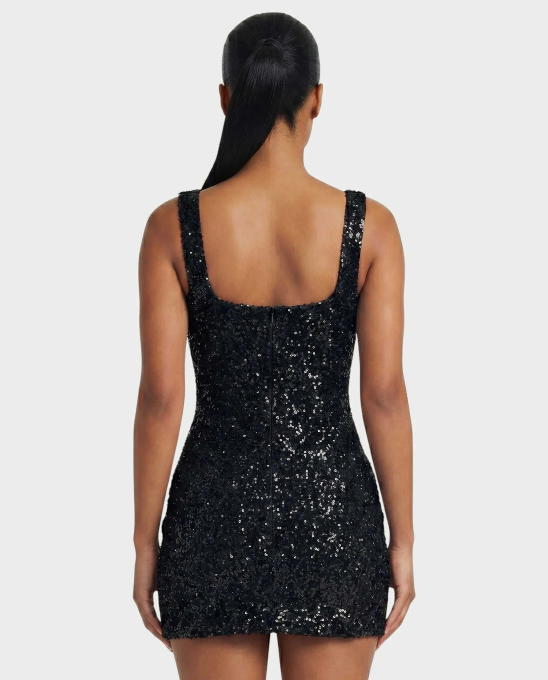 ABELA Sequin Scoop Neck Bodycon Mini Dress - Image 10