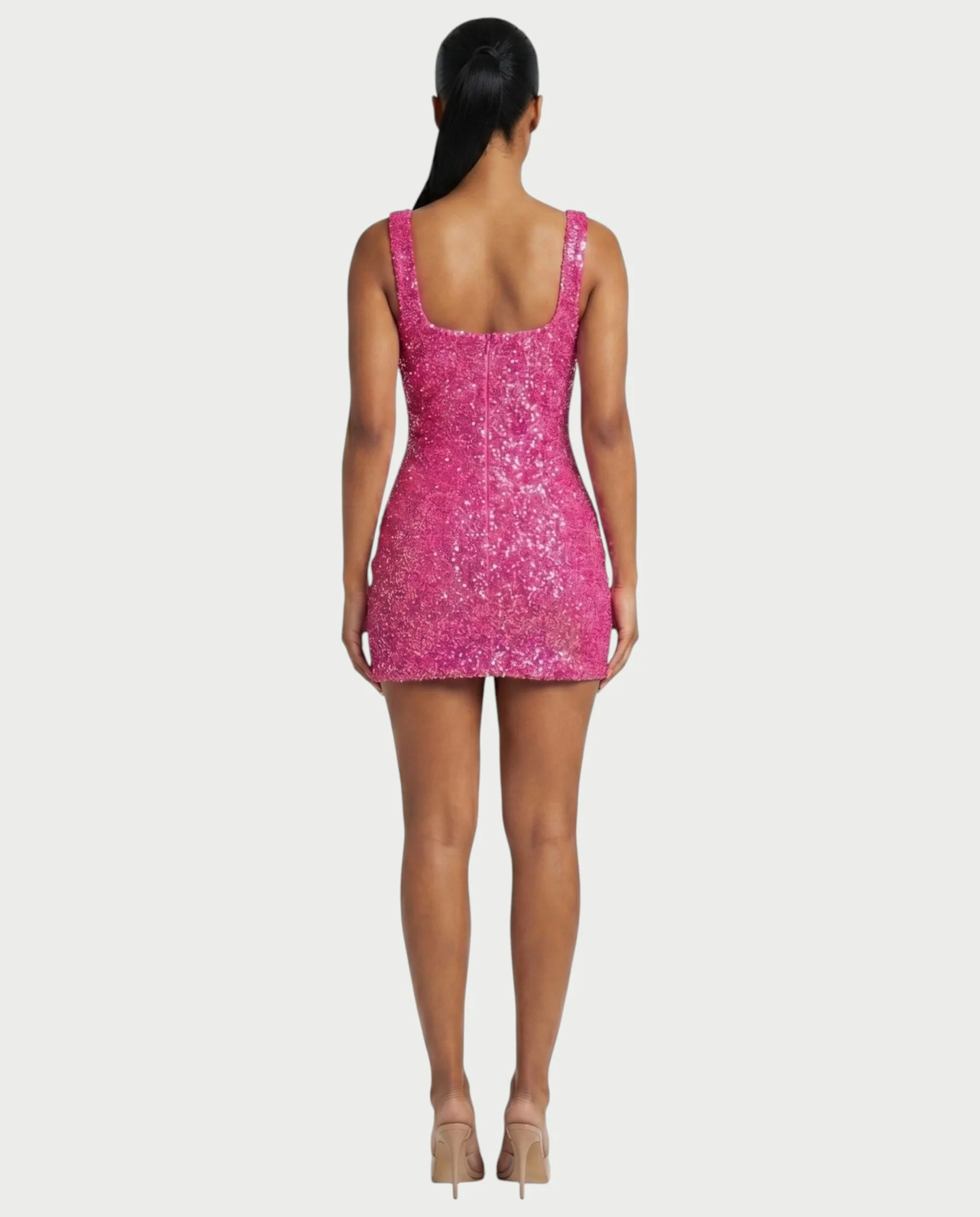 ABELA Sequin Scoop Neck Bodycon Mini Dress - Image 2