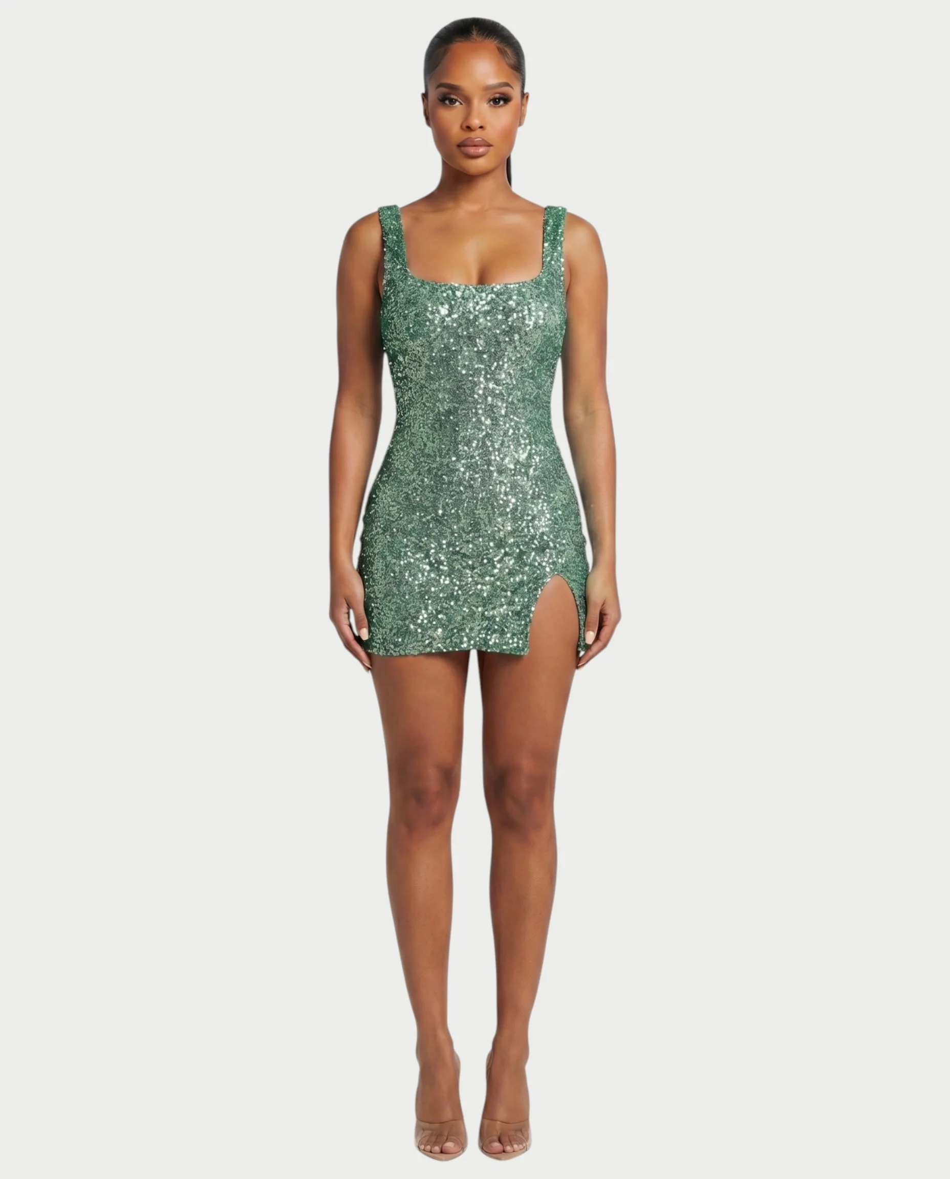 ABELA Sequin Scoop Neck Bodycon Mini Dress - Image 26