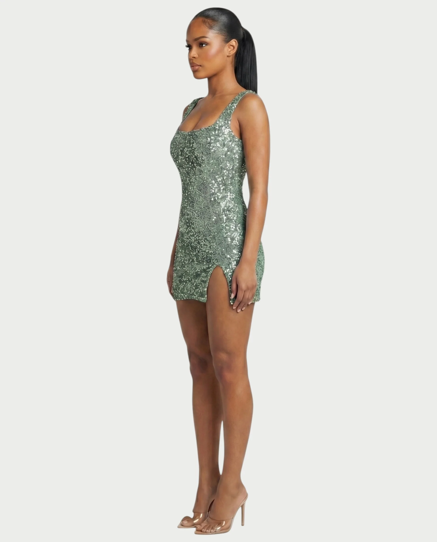 ABELA Sequin Scoop Neck Bodycon Mini Dress - Image 28