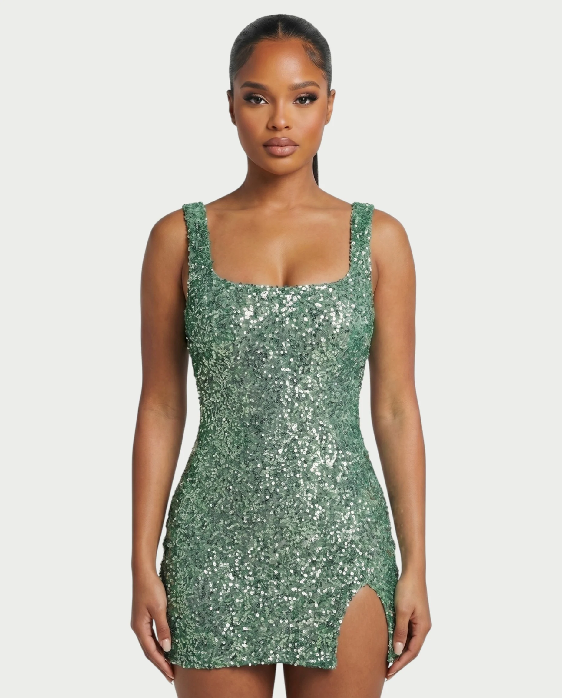ABELA Sequin Scoop Neck Bodycon Mini Dress - Image 29