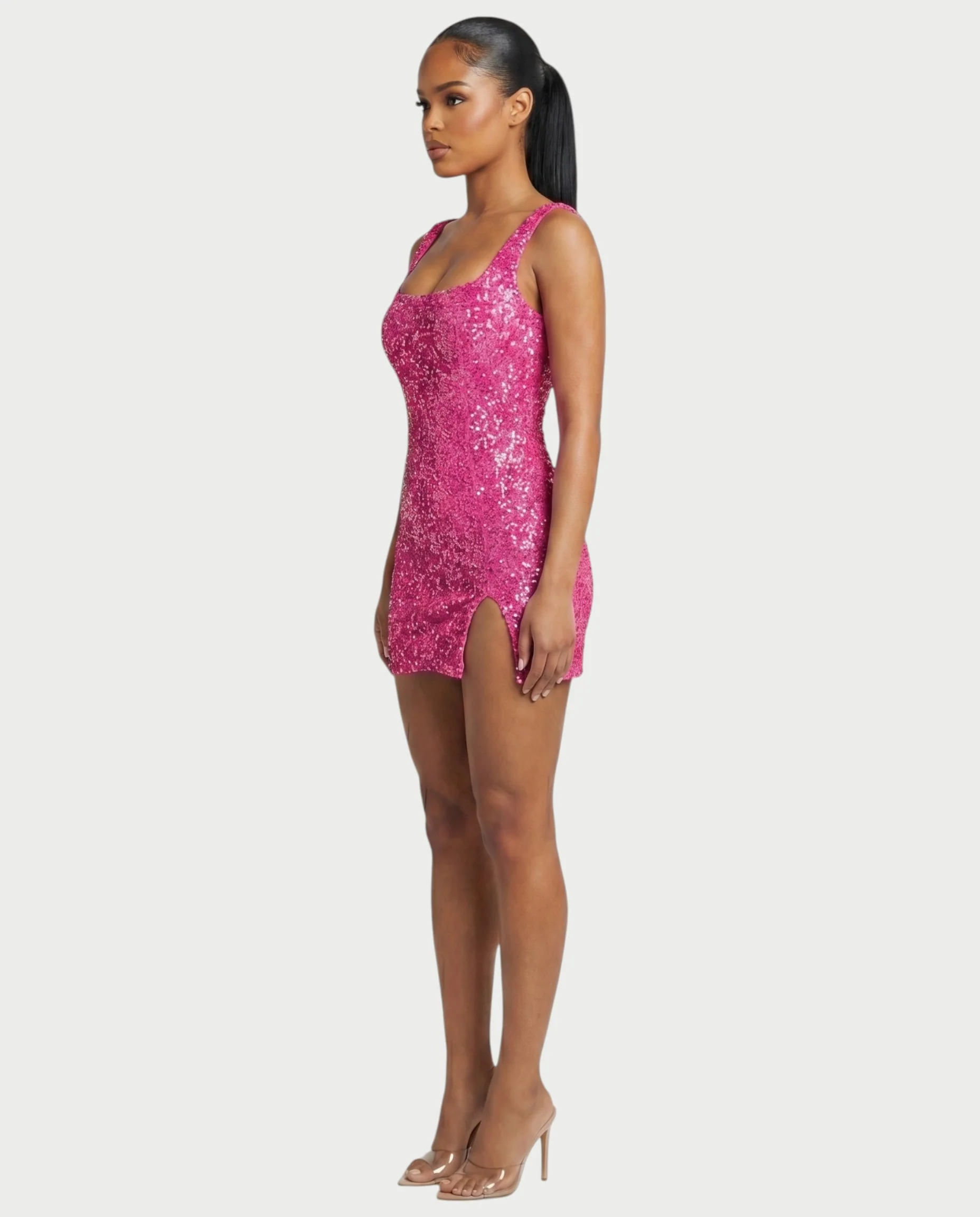 ABELA Sequin Scoop Neck Bodycon Mini Dress - Image 3