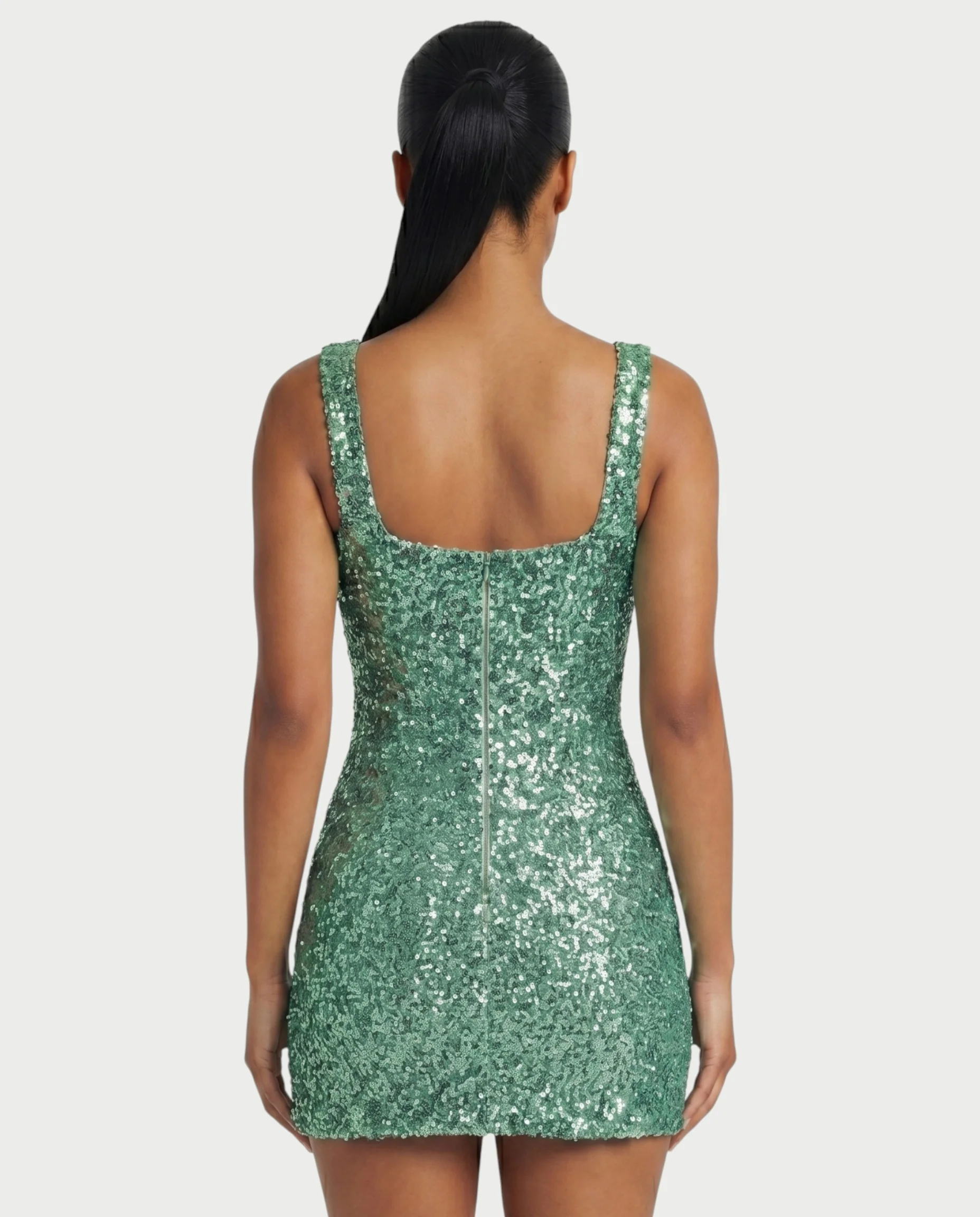 ABELA Sequin Scoop Neck Bodycon Mini Dress - Image 30