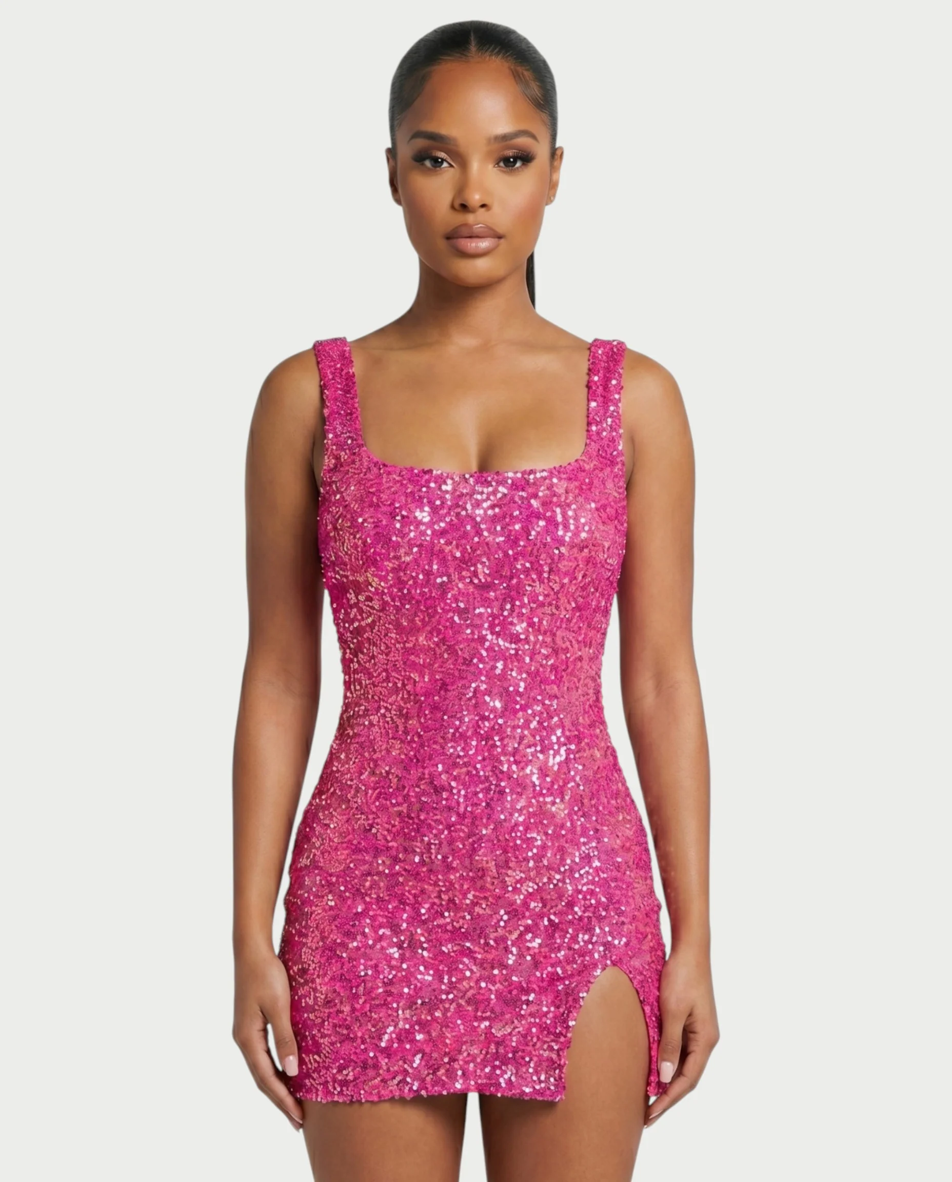 ABELA Sequin Scoop Neck Bodycon Mini Dress - Image 4