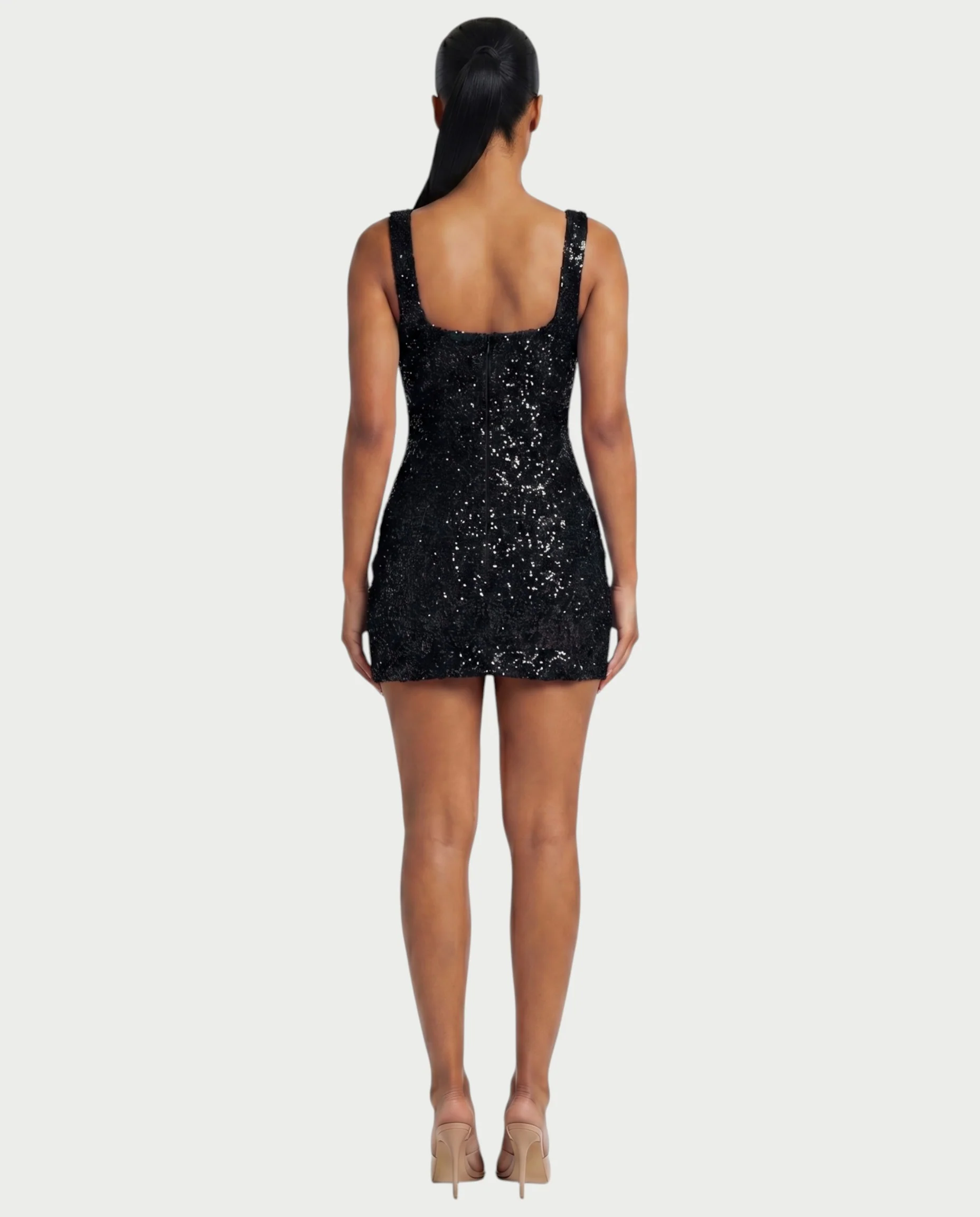 ABELA Sequin Scoop Neck Bodycon Mini Dress - Image 7