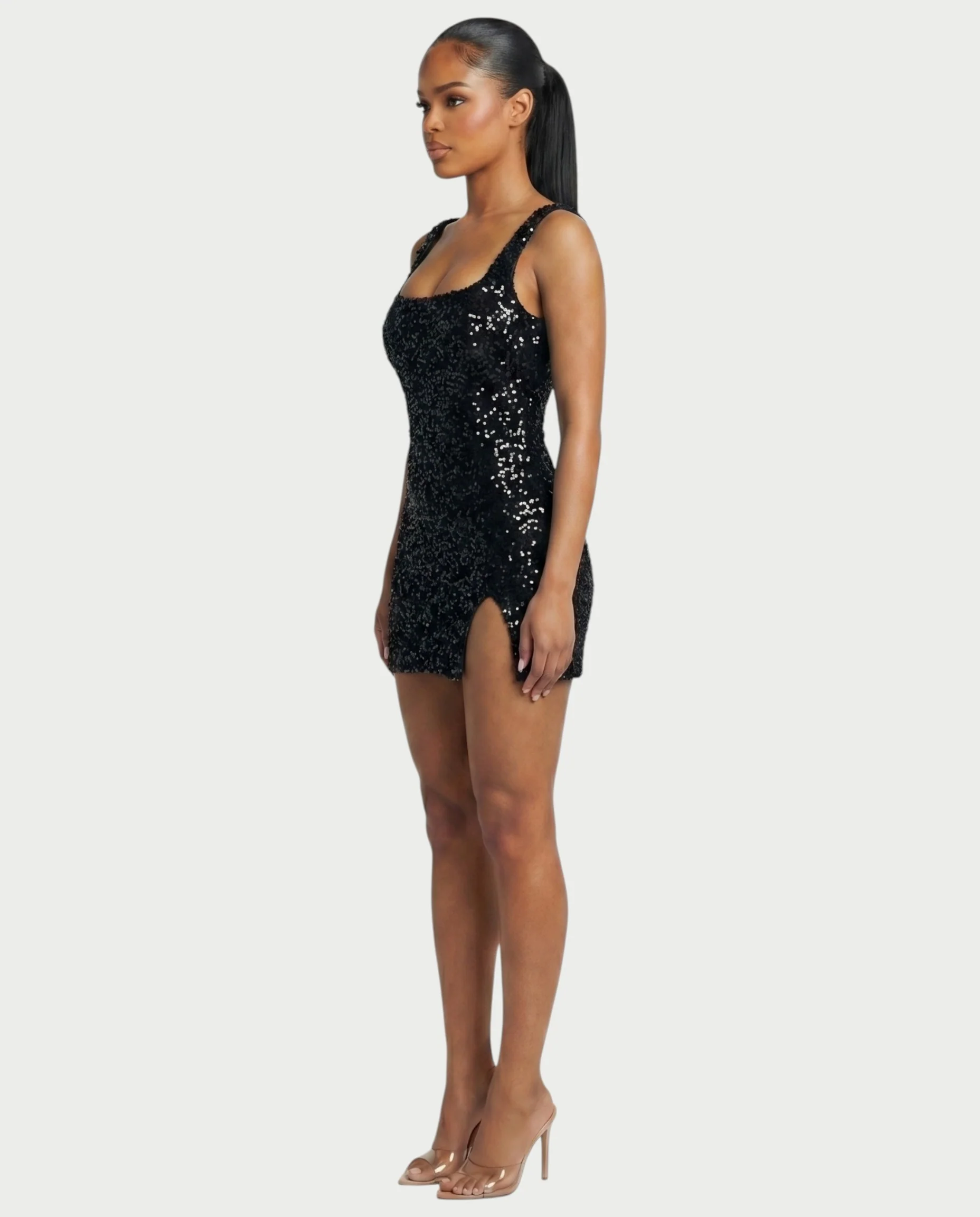 ABELA Sequin Scoop Neck Bodycon Mini Dress - Image 8