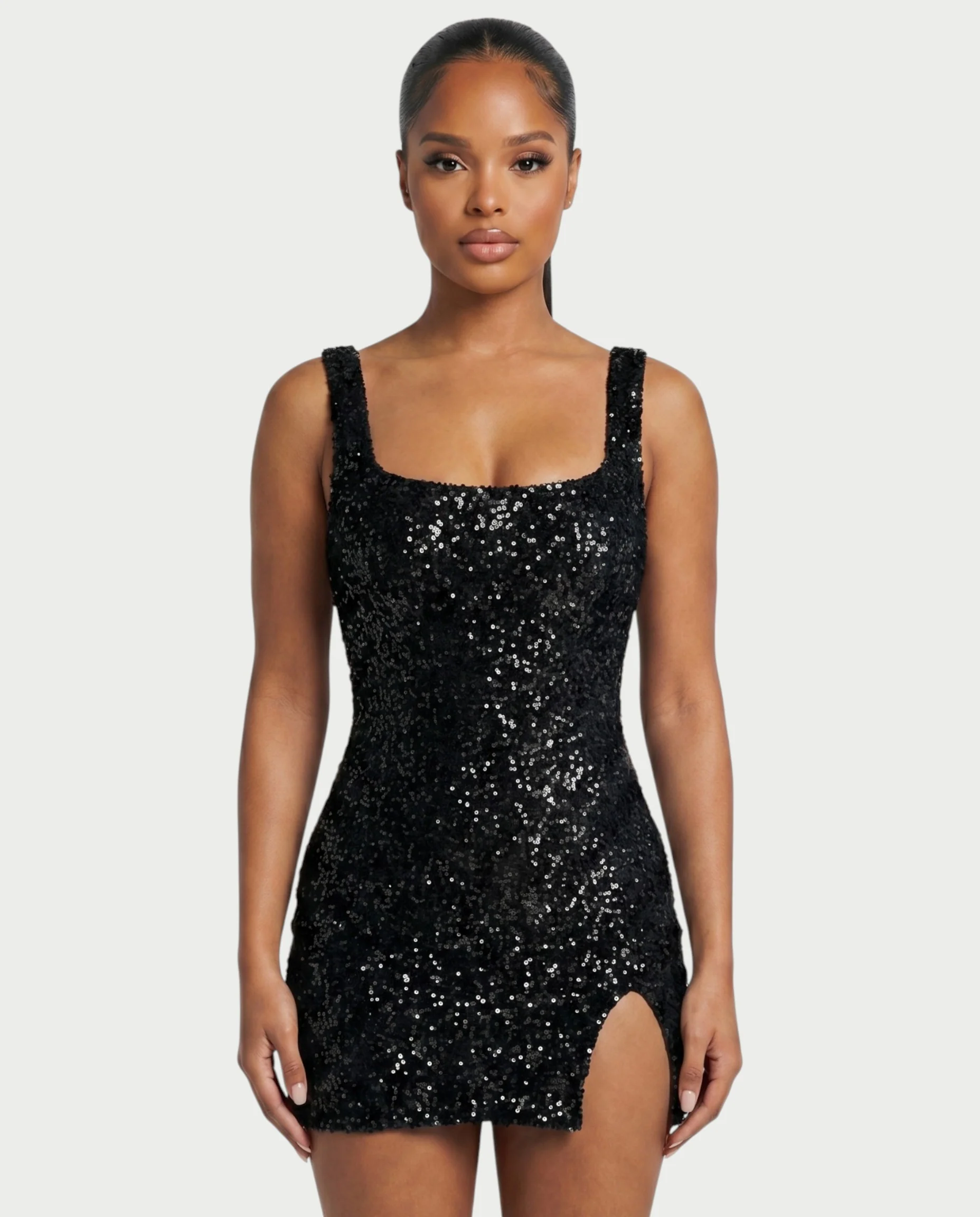 ABELA Sequin Scoop Neck Bodycon Mini Dress - Image 9