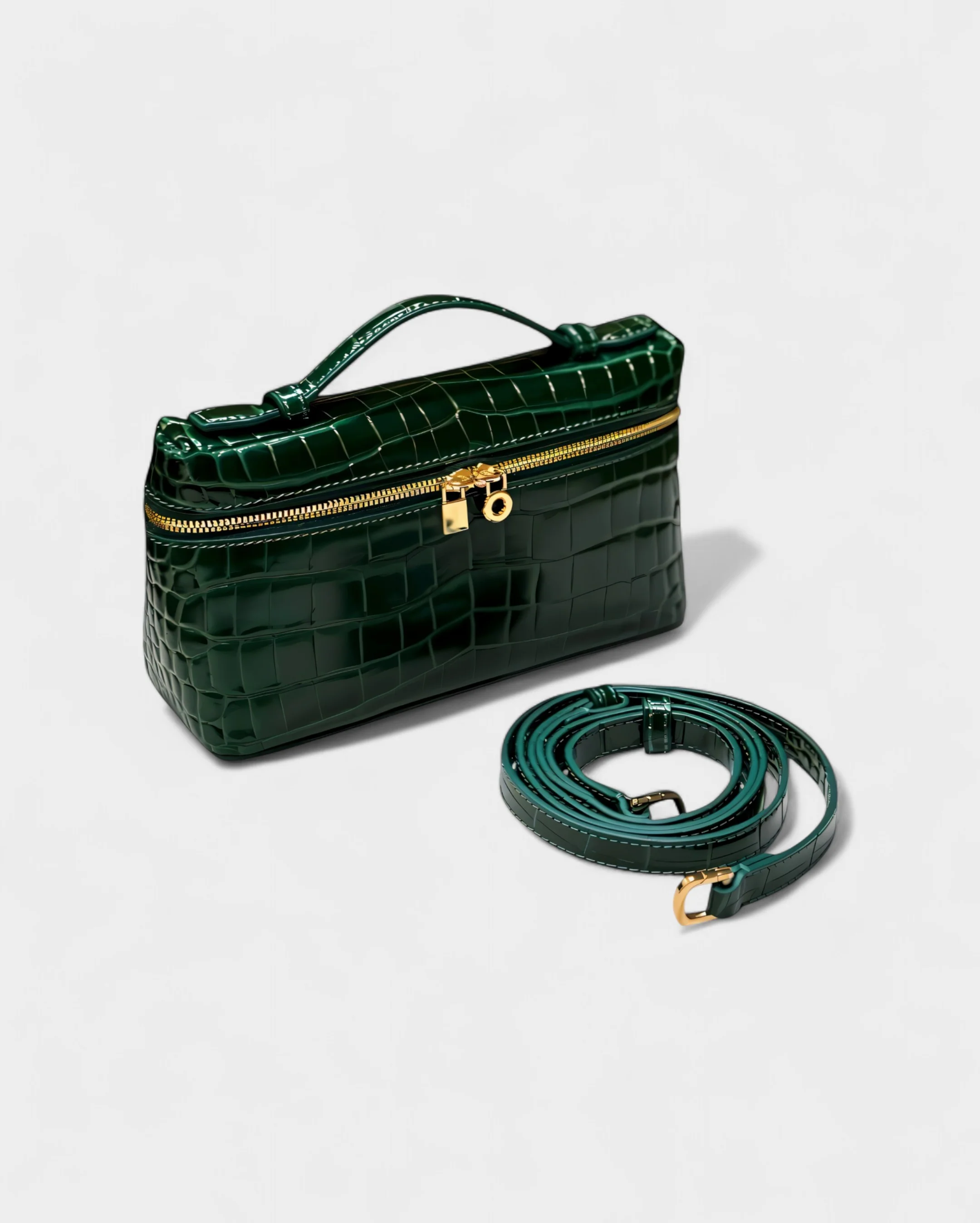 ADDIE Croc-Embossed Structured Bag - Image 2