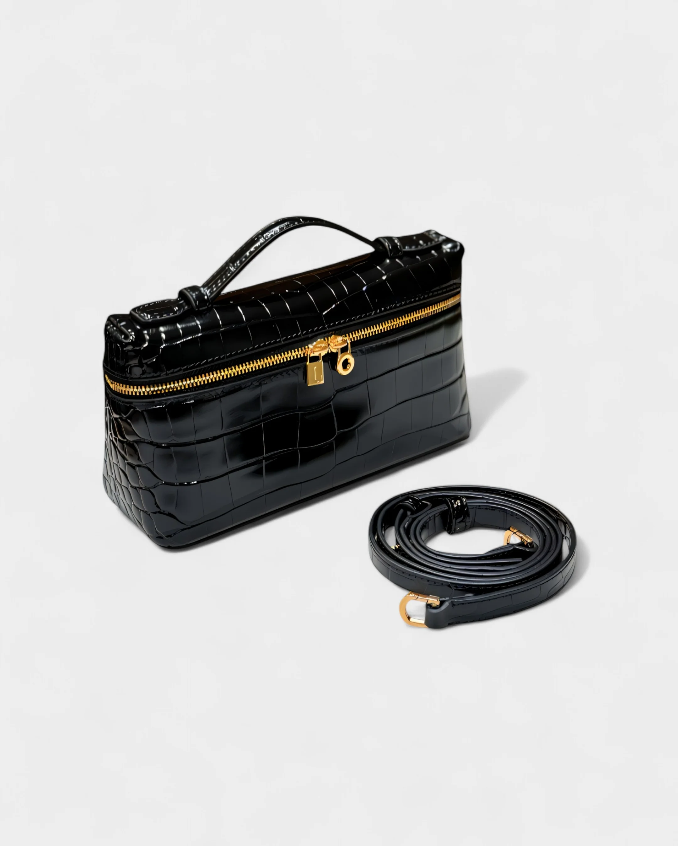 ADDIE Croc-Embossed Structured Bag - Image 3