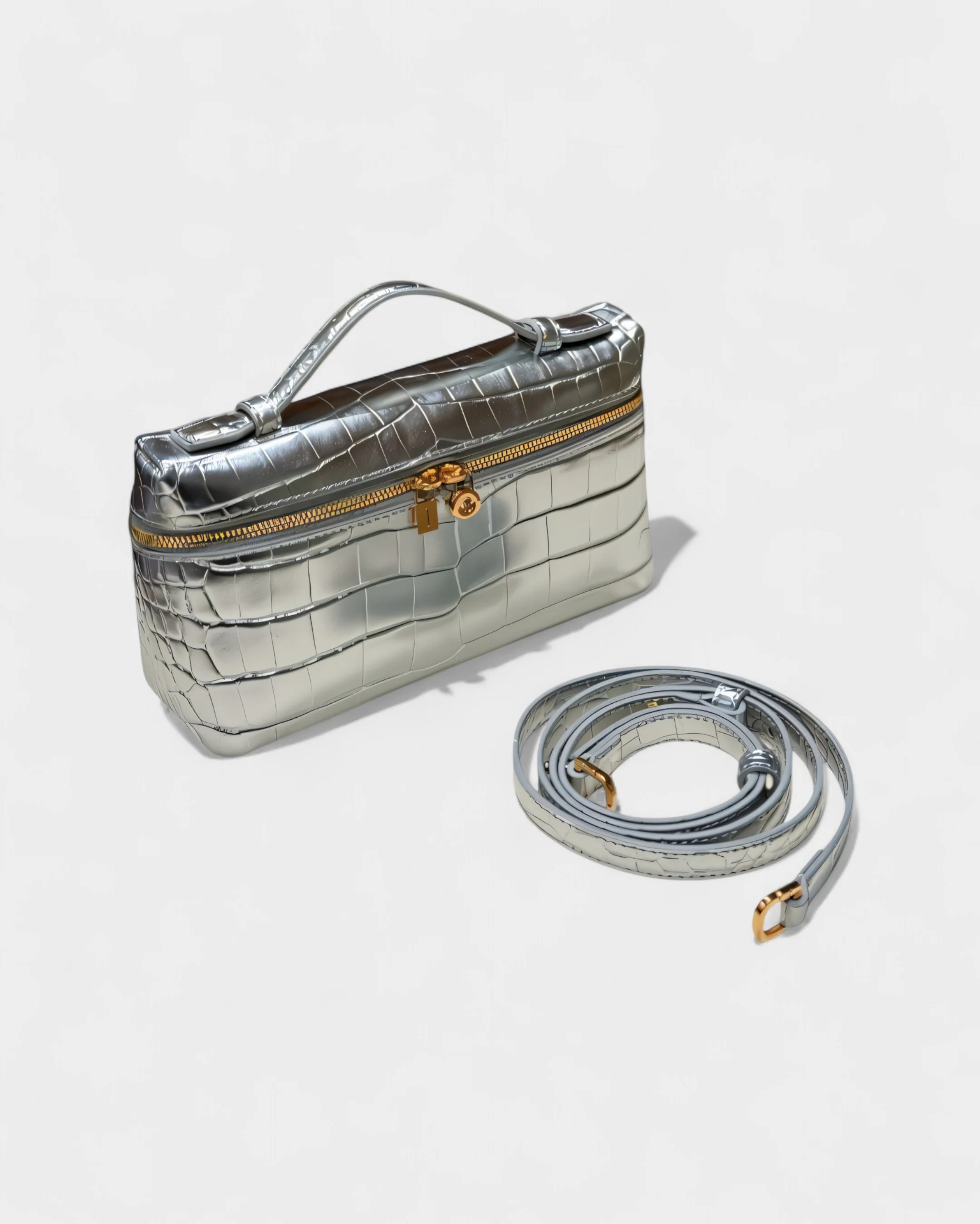 ADDIE Croc-Embossed Structured Bag - Image 4