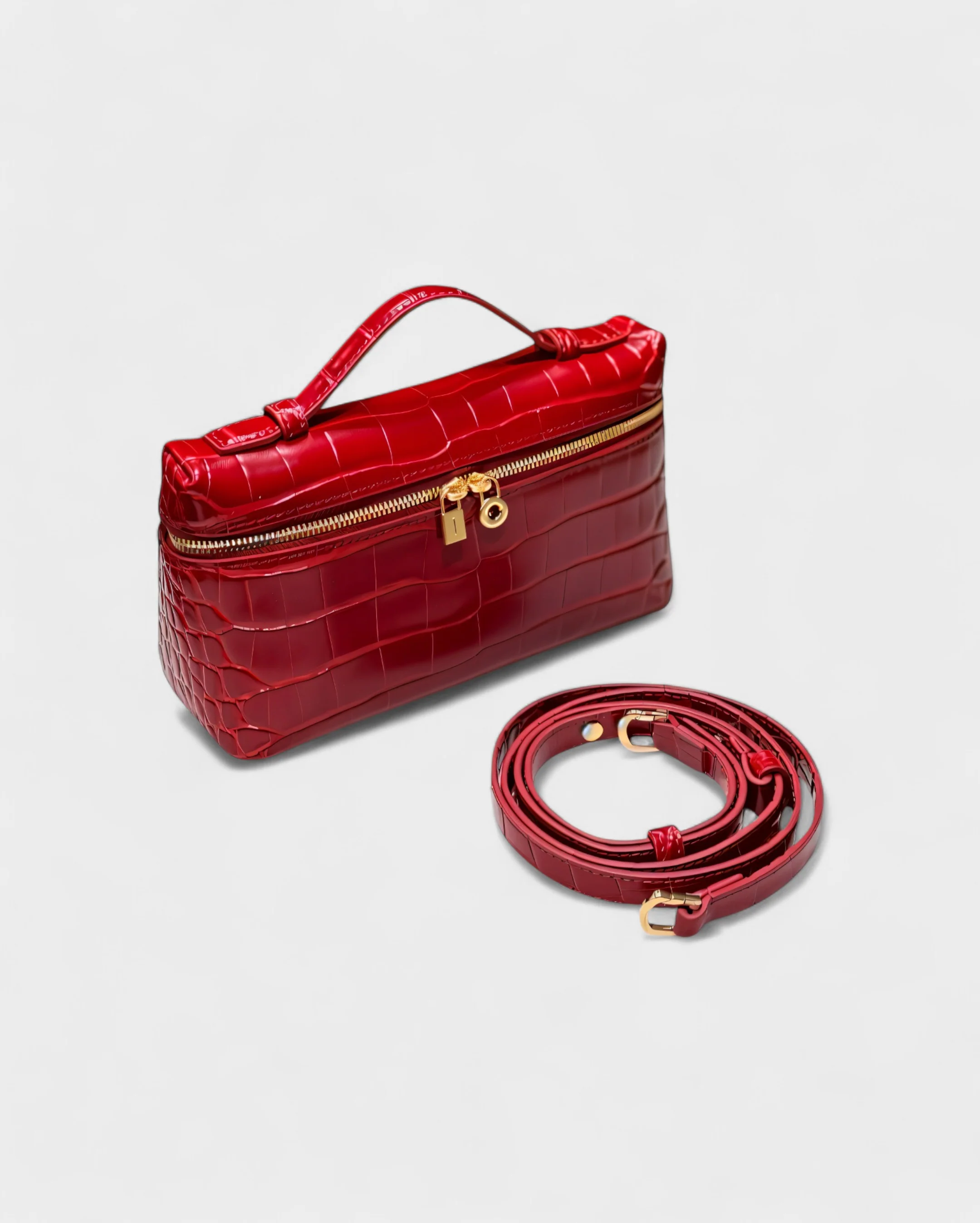 ADDIE Croc-Embossed Structured Bag - Image 5