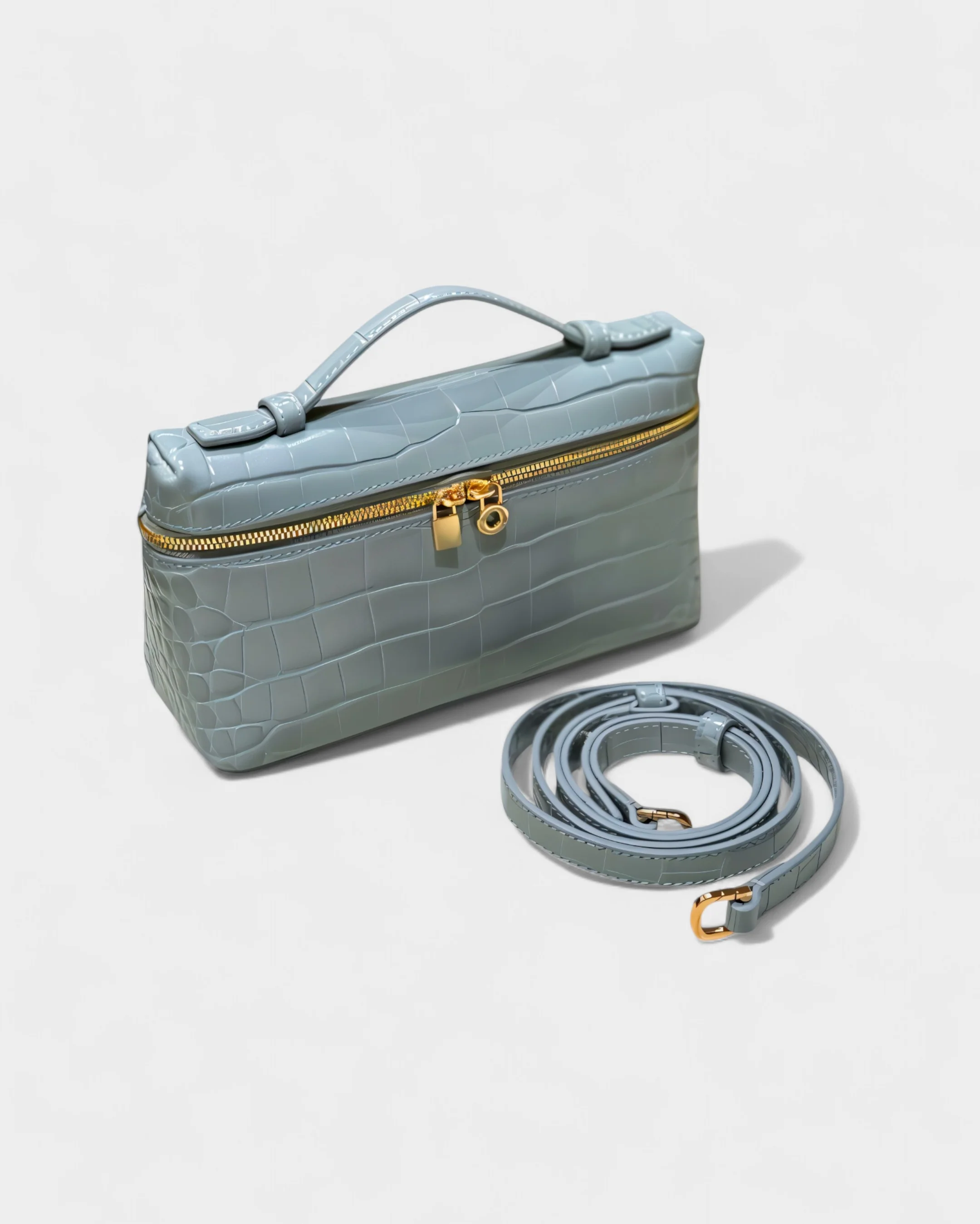 ADDIE Croc-Embossed Structured Bag - Image 7
