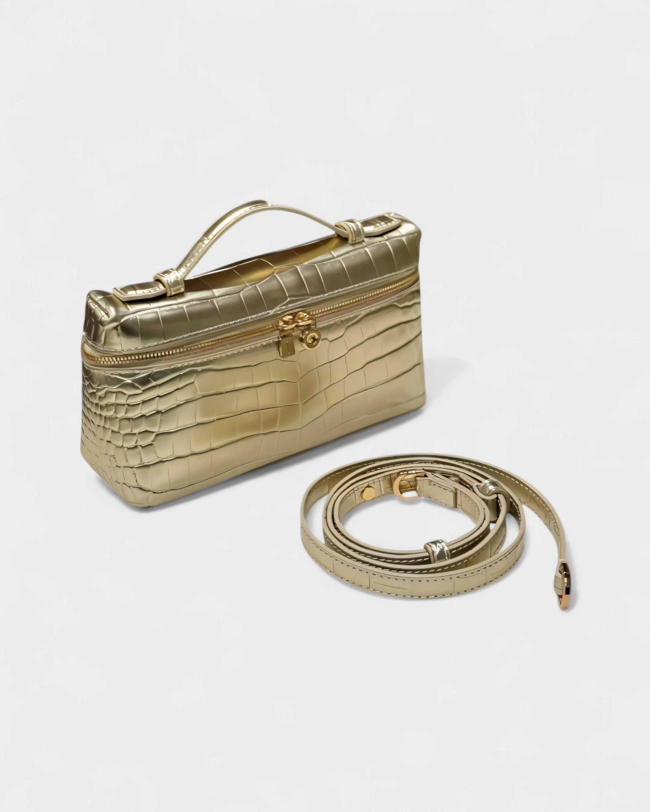 ADDIE Croc-Embossed Structured Bag - Image 8