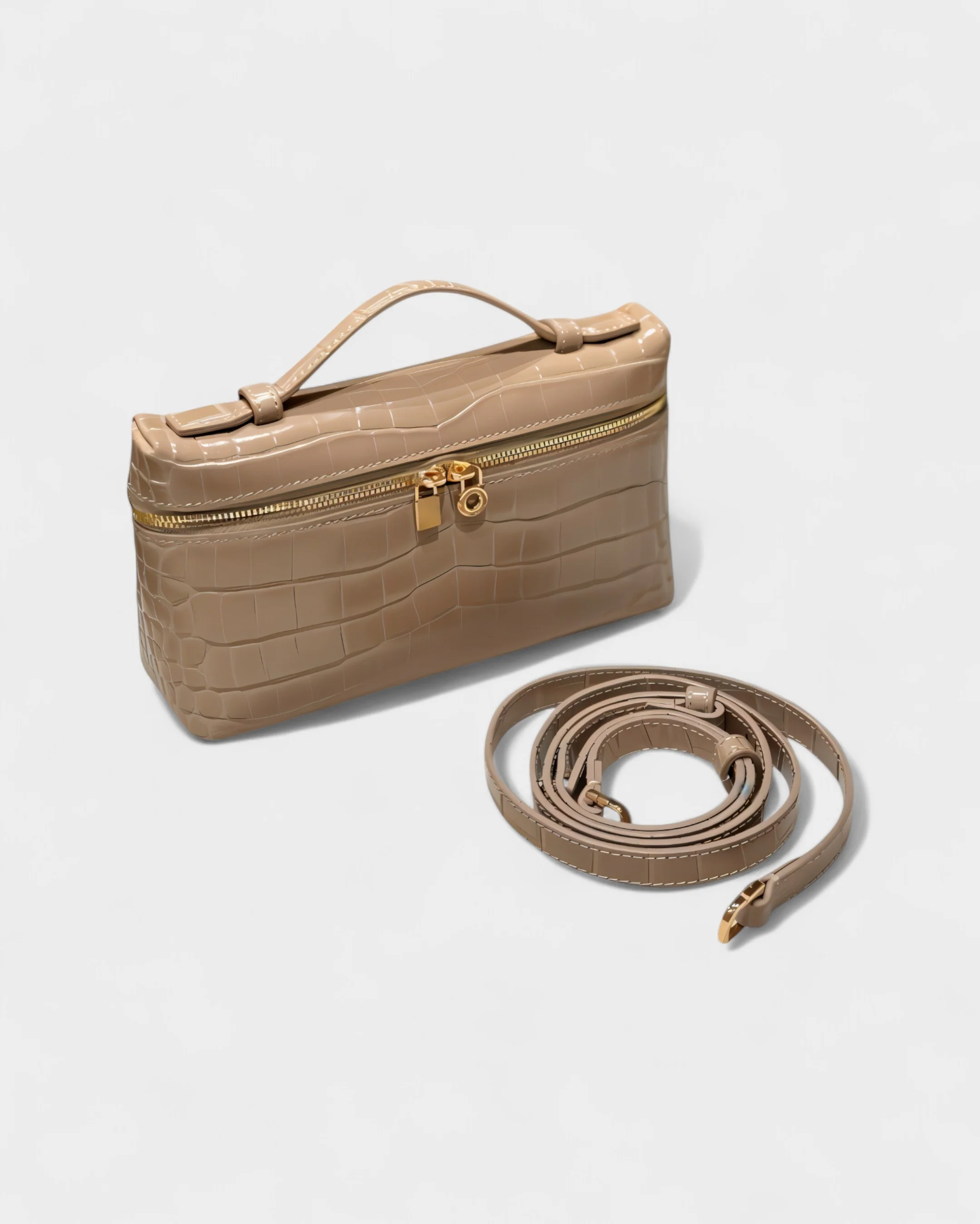 ADDIE Croc-Embossed Structured Bag - Image 9
