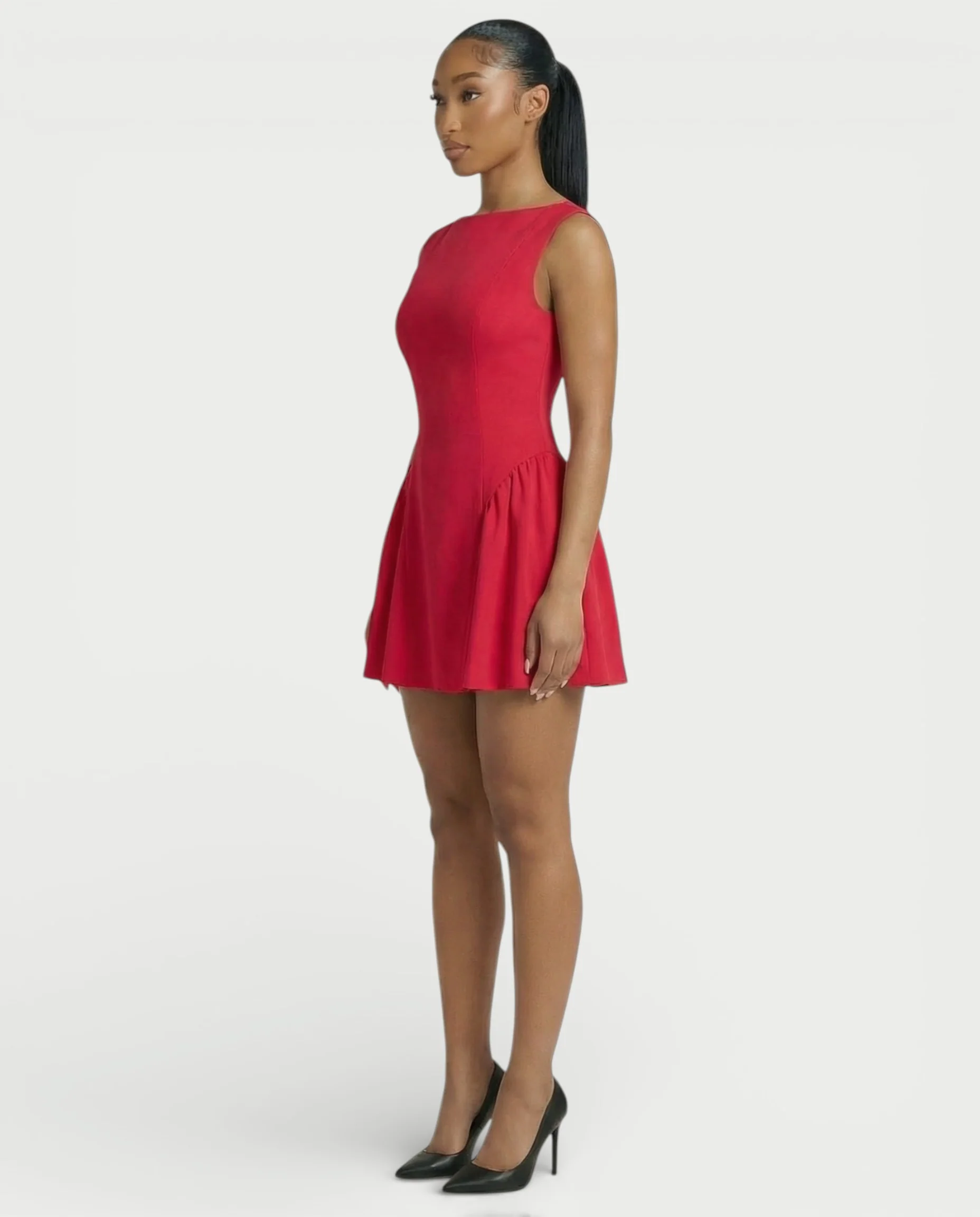 AERYN Open-Back Pleated Mini Dress - Image 3