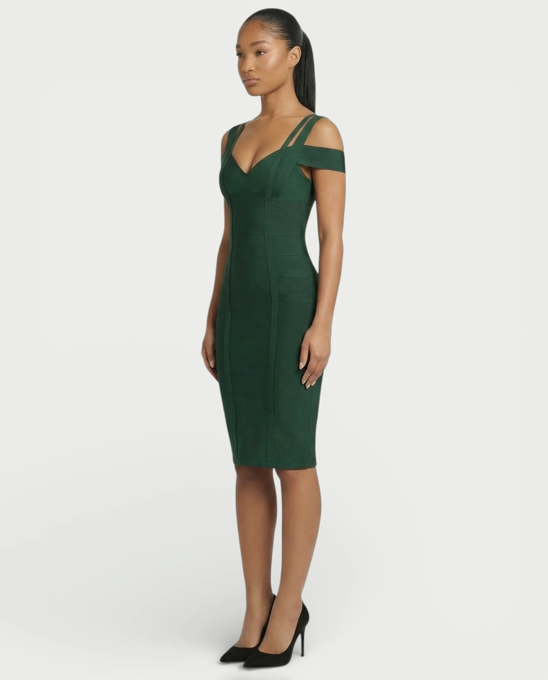 ALENIA Off-Shoulder Bandage Midi Dress - Image 3