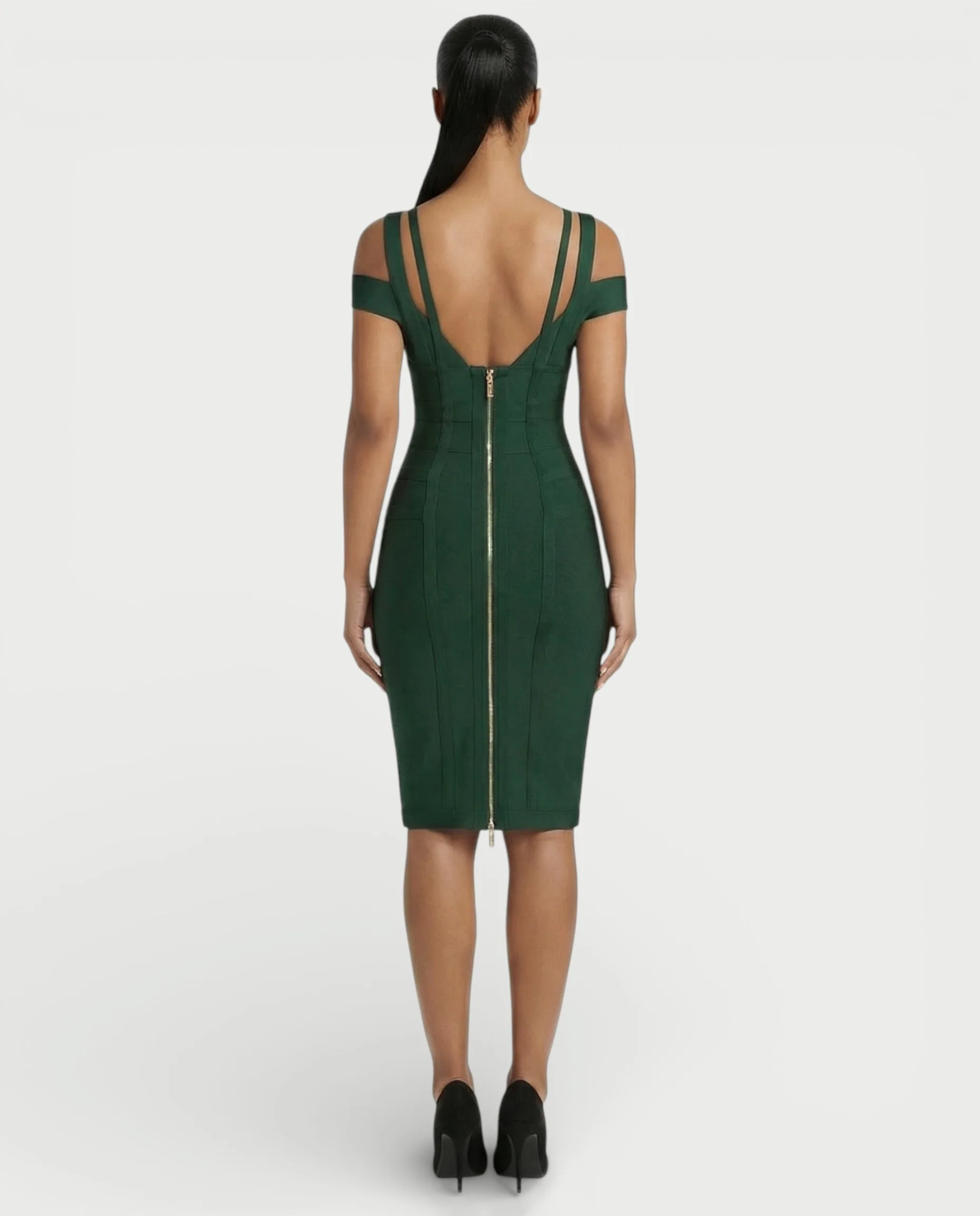 ALENIA Off-Shoulder Bandage Midi Dress - Image 4