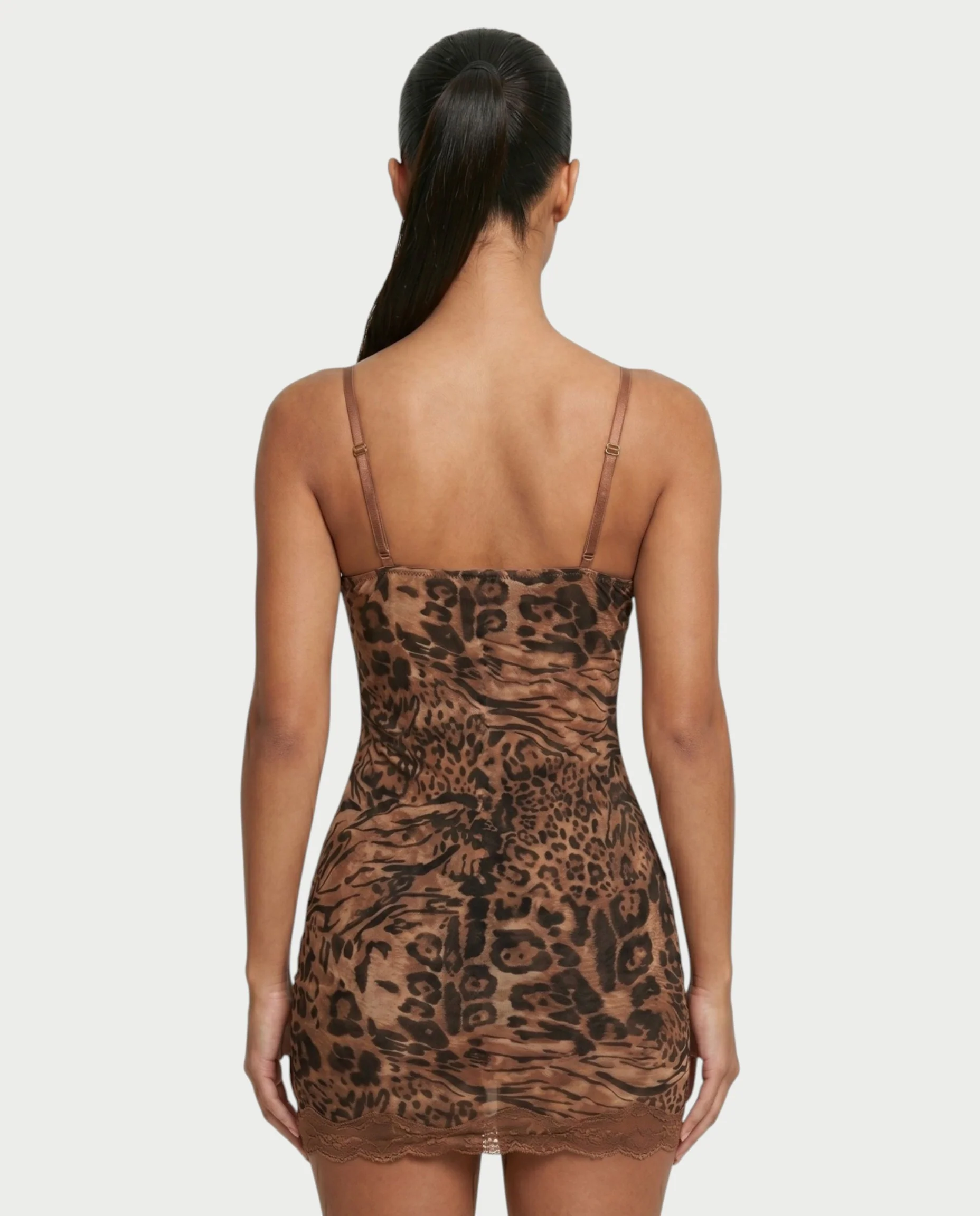 ALEYA Lace Bust Leopard Print Bodycon Mini Dress - Image 5