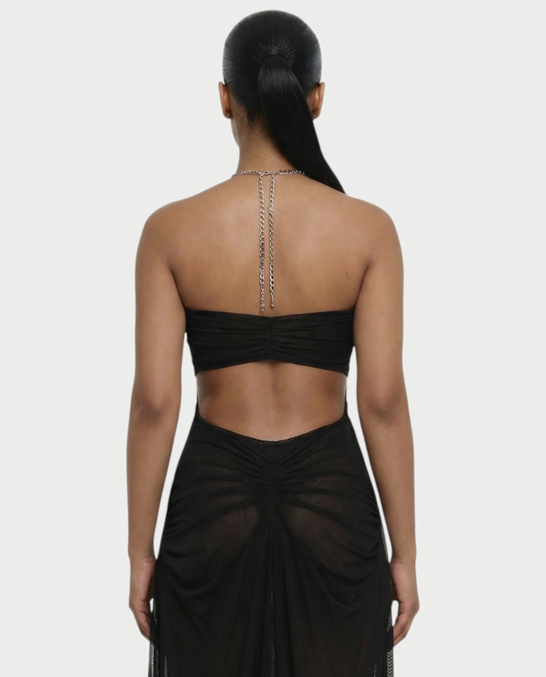 ALUMA Crystal Chain Sheer Flow Maxi Dress - Image 11