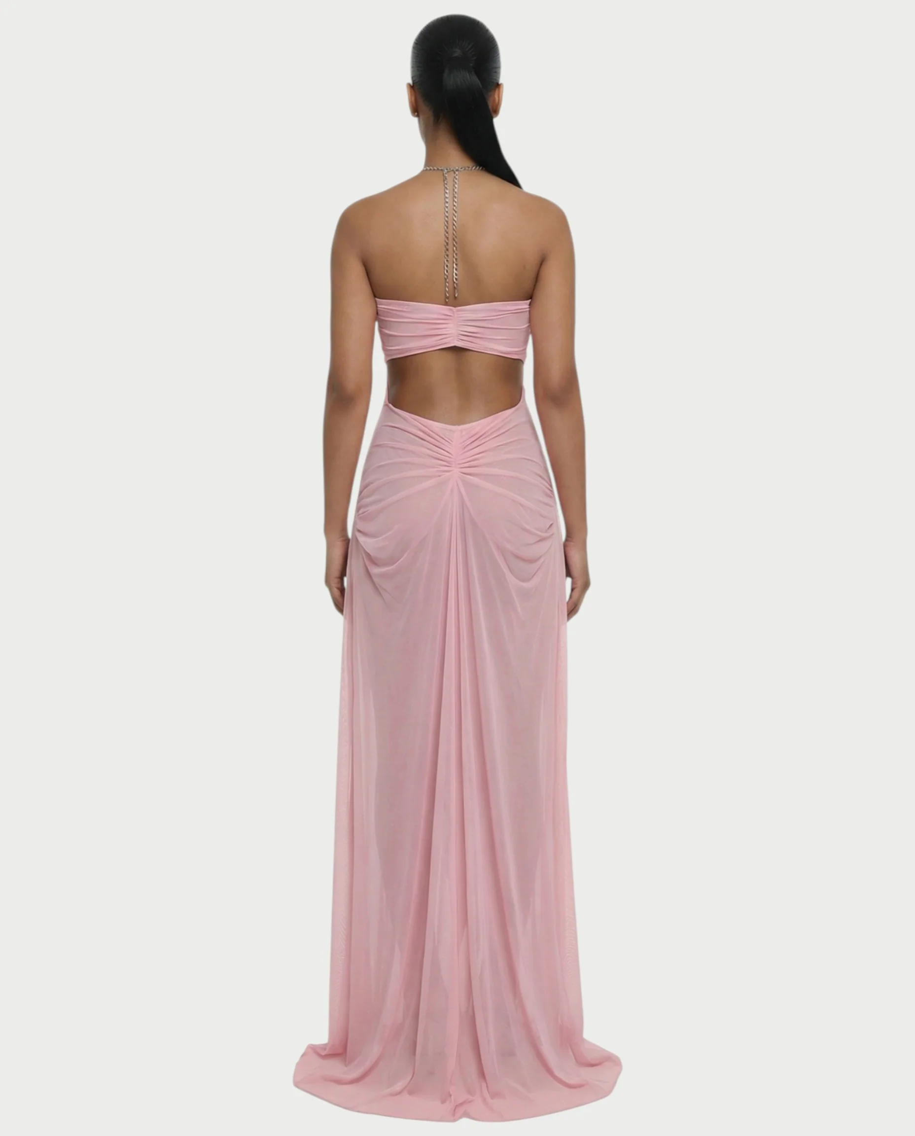 ALUMA Crystal Chain Sheer Flow Maxi Dress - Image 3