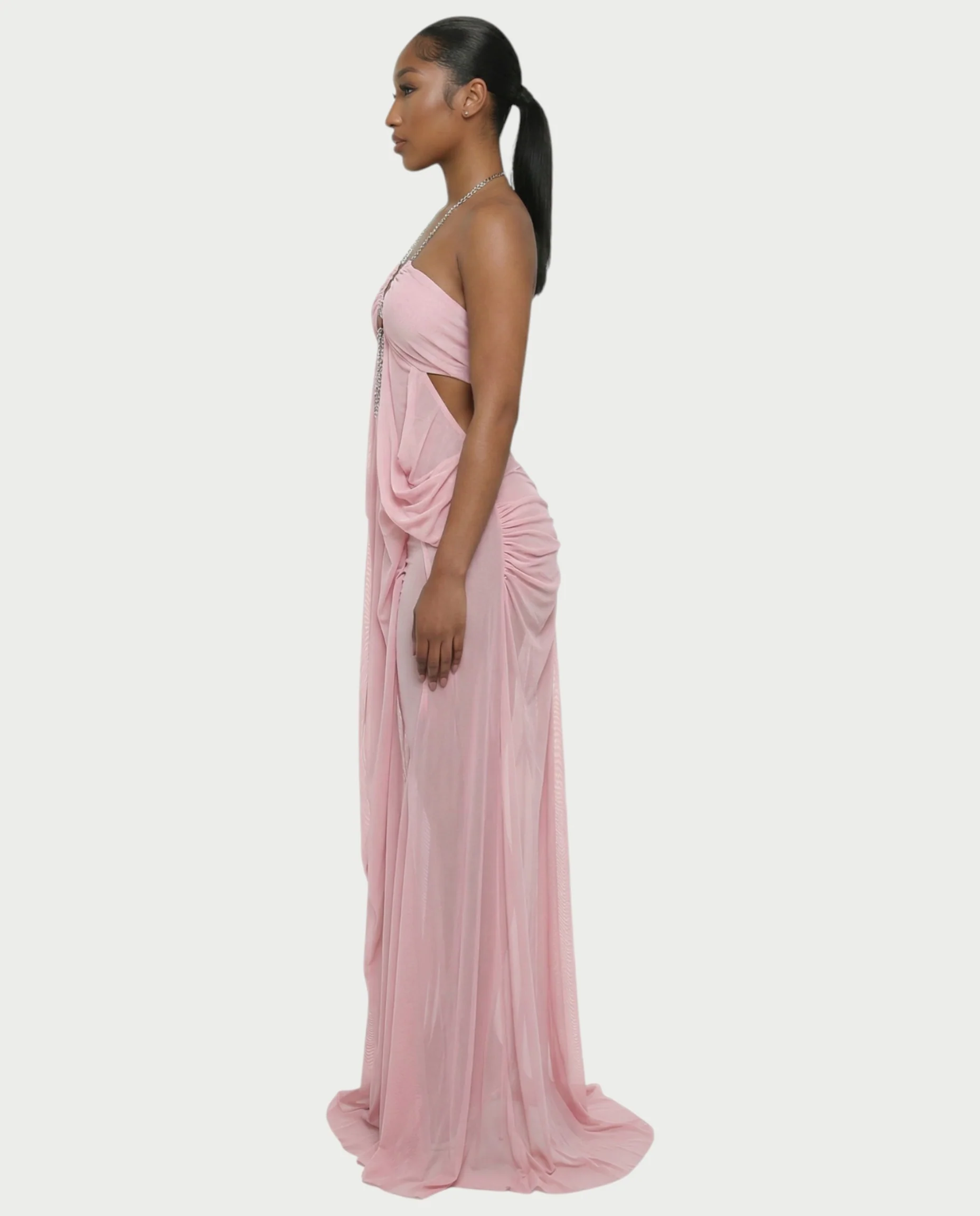 ALUMA Crystal Chain Sheer Flow Maxi Dress - Image 4