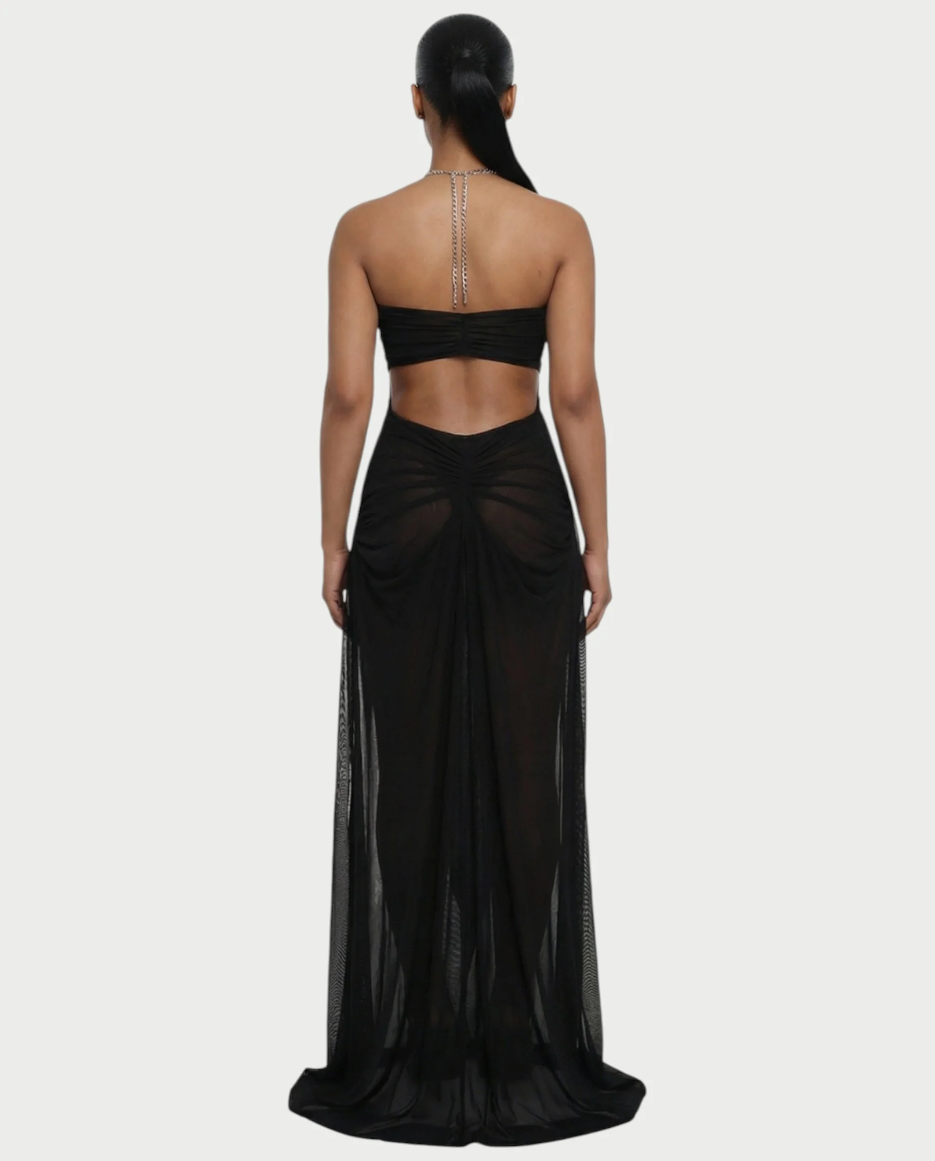 ALUMA Crystal Chain Sheer Flow Maxi Dress - Image 8