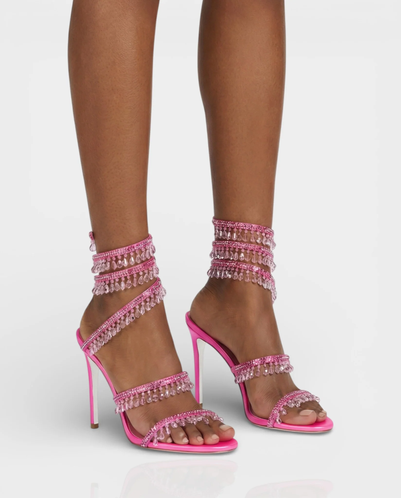 ALYRA Rhinestone Tassel Ankle-Wrap High Heels - Image 15