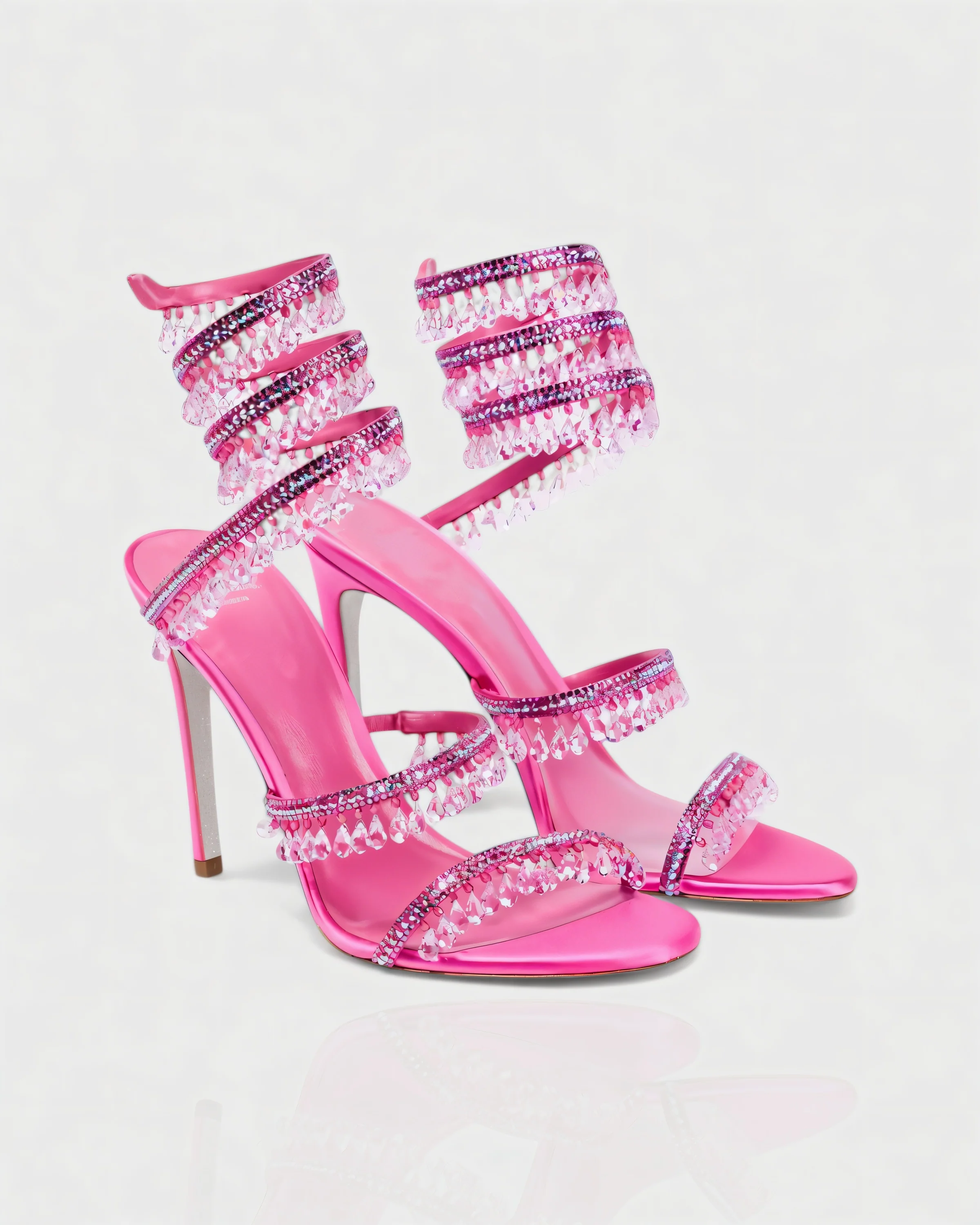 ALYRA Rhinestone Tassel Ankle-Wrap High Heels - Image 16