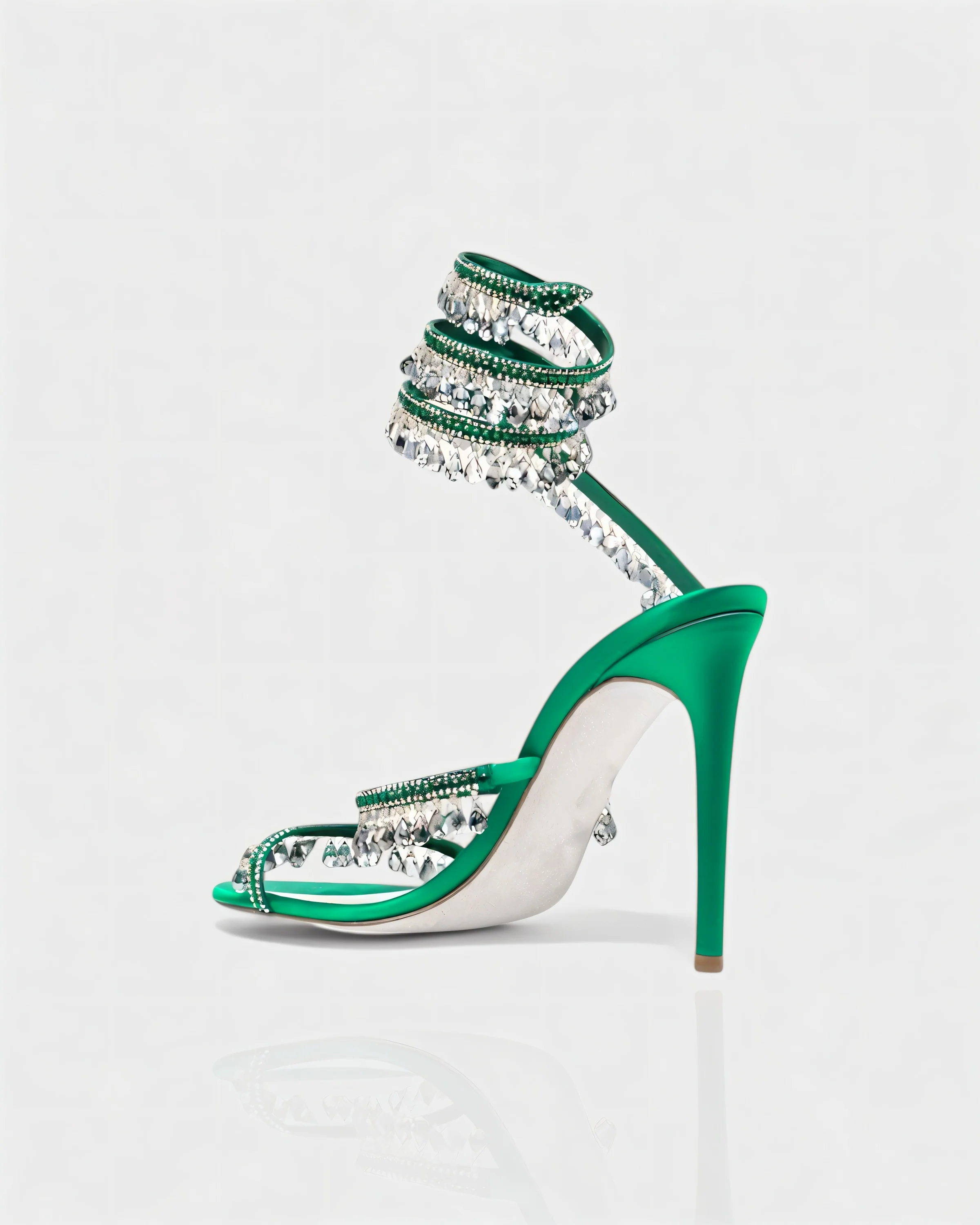 ALYRA Rhinestone Tassel Ankle-Wrap High Heels - Image 25