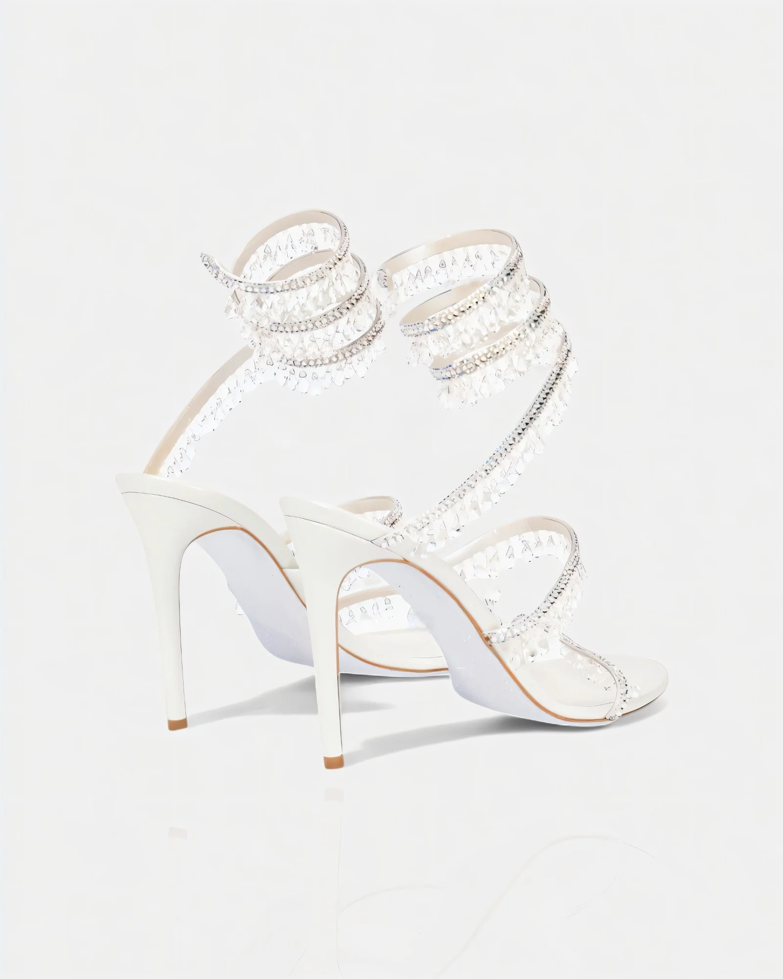 ALYRA Rhinestone Tassel Ankle-Wrap High Heels - Image 28