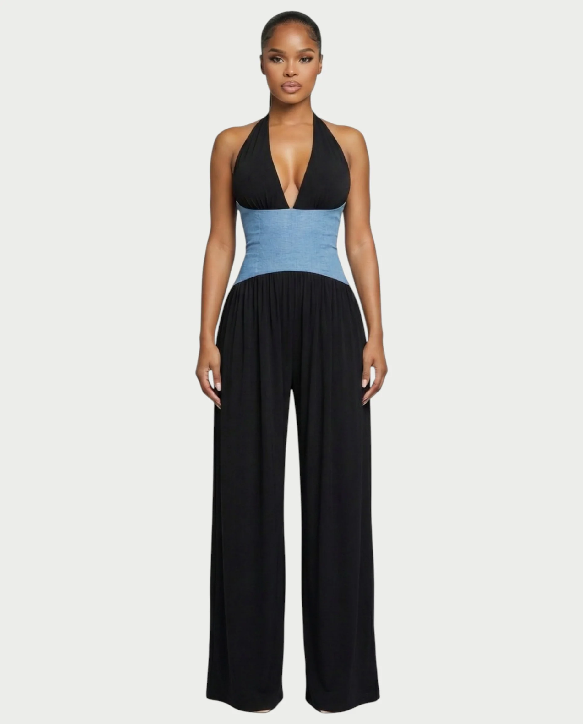 AMARIS Halter Neck Backless Wide Leg Jumpsuit - Image 6