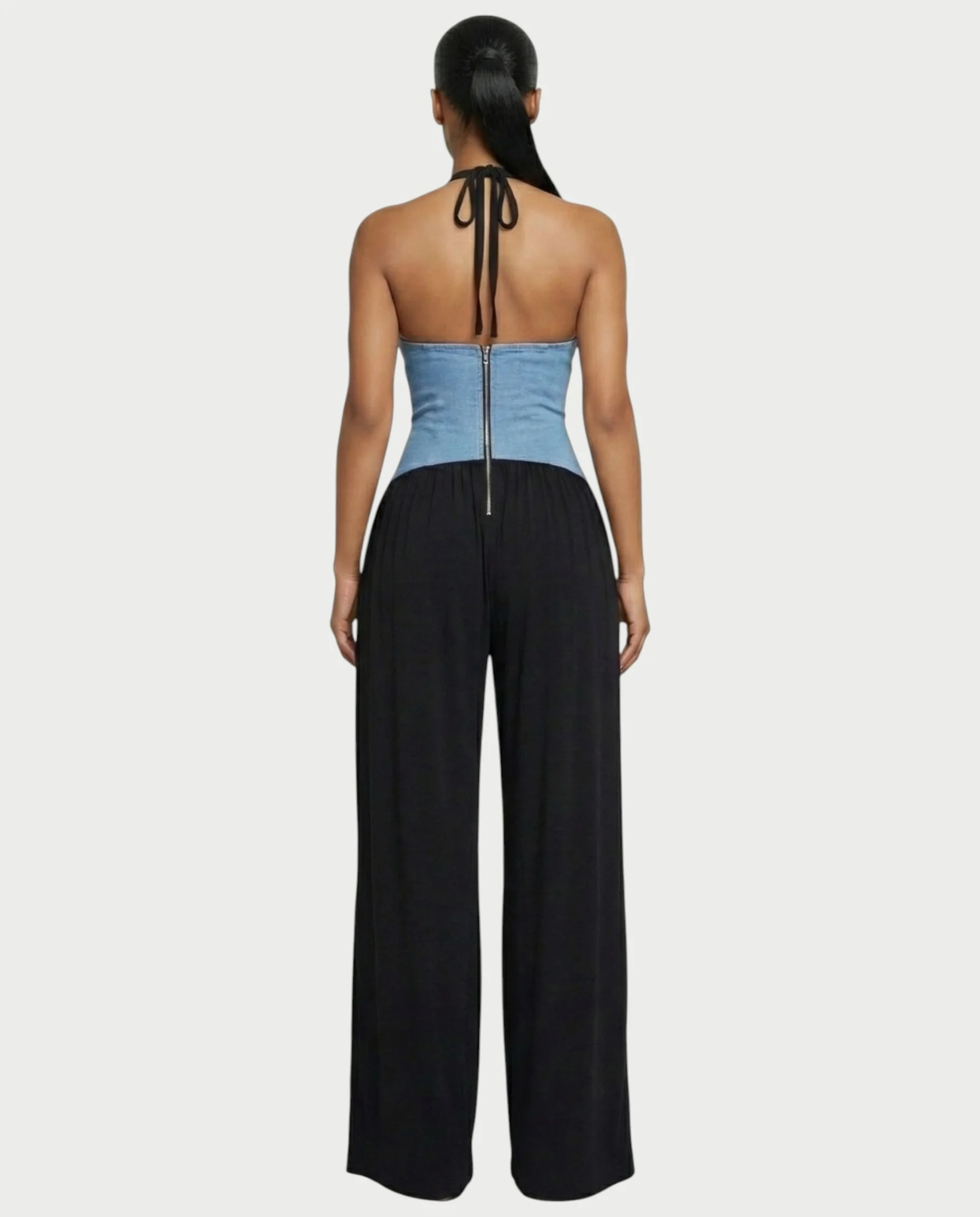 AMARIS Halter Neck Backless Wide Leg Jumpsuit - Image 7