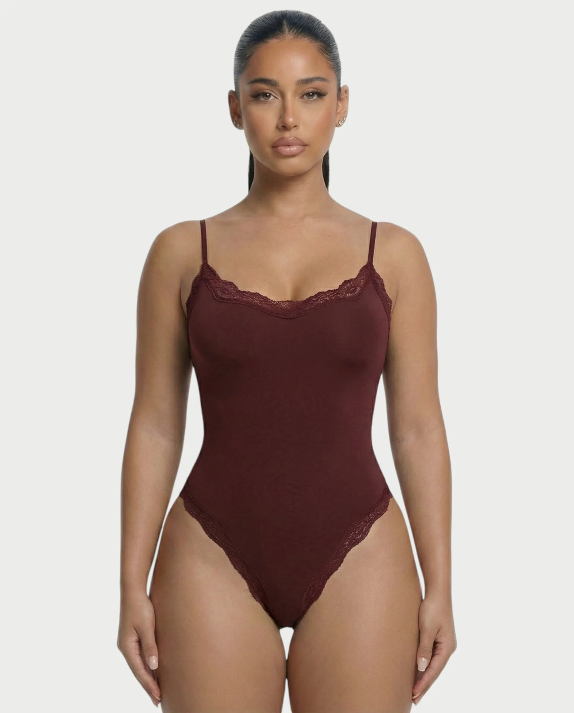 AMELYA Lace-Trim Shapewear Bodysuit - Image 21