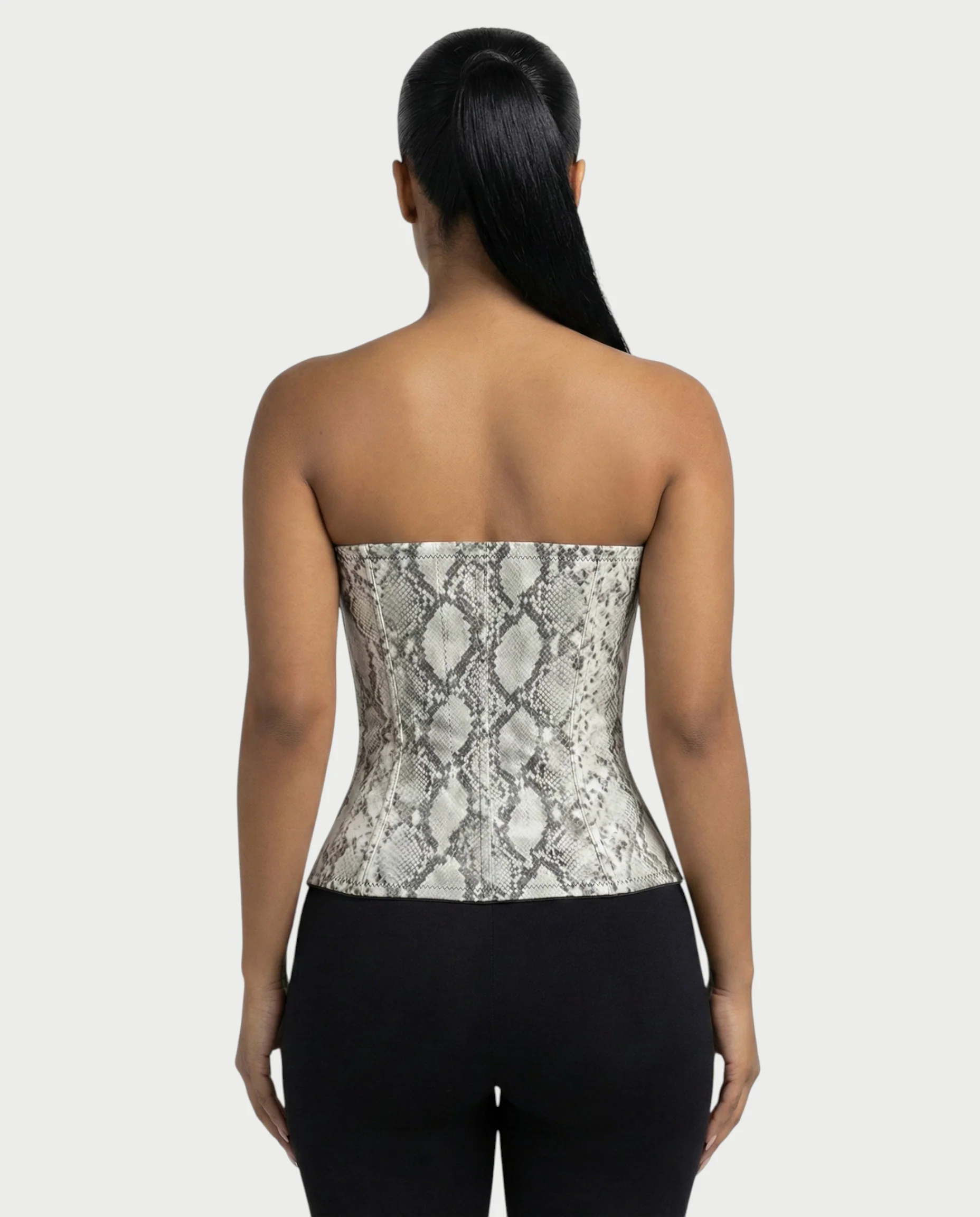 ANDRA Serpent Print Lace-Up Corset Top - Image 5
