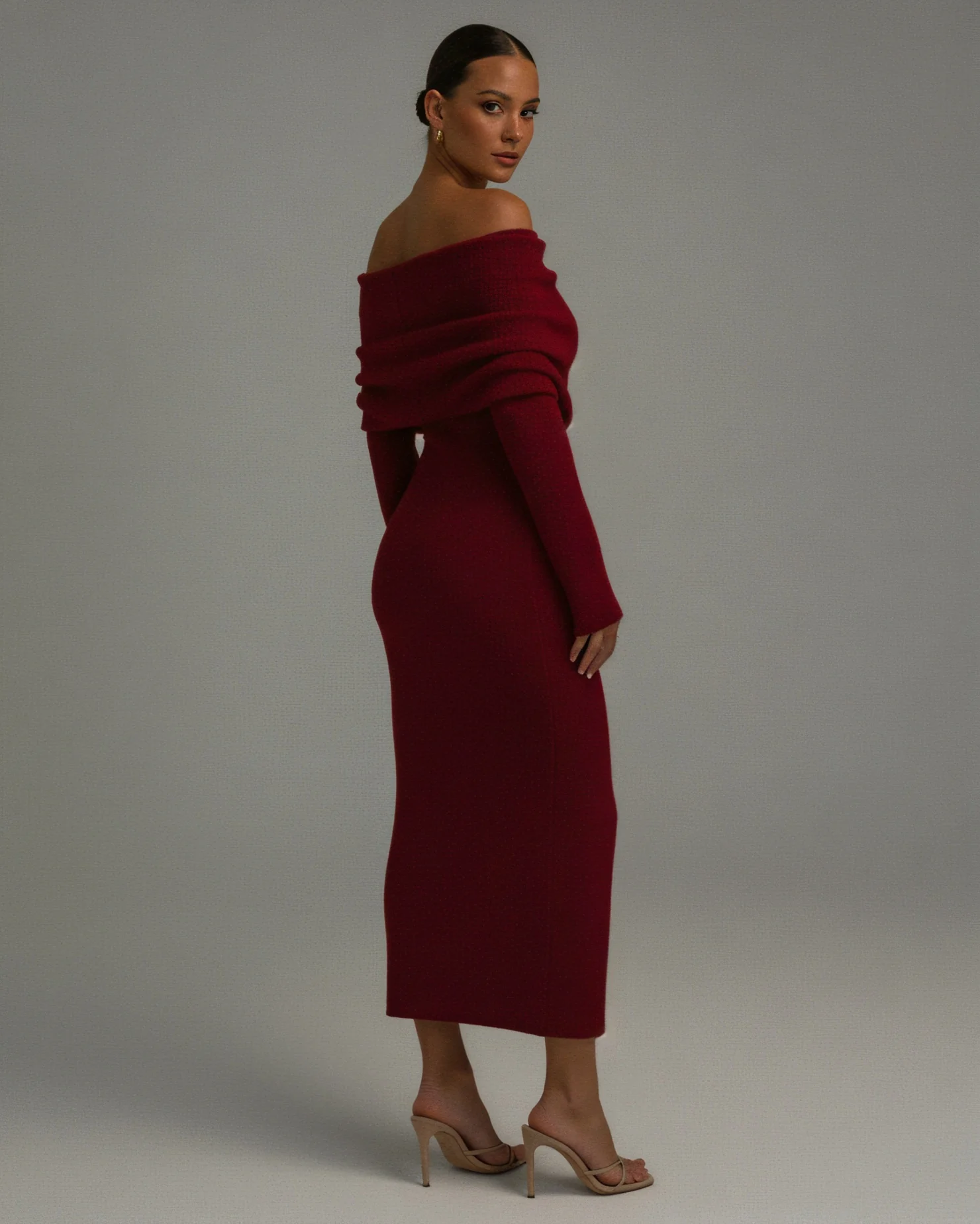 ANGELICA Knit Off-Shoulder Maxi Dress - Image 12