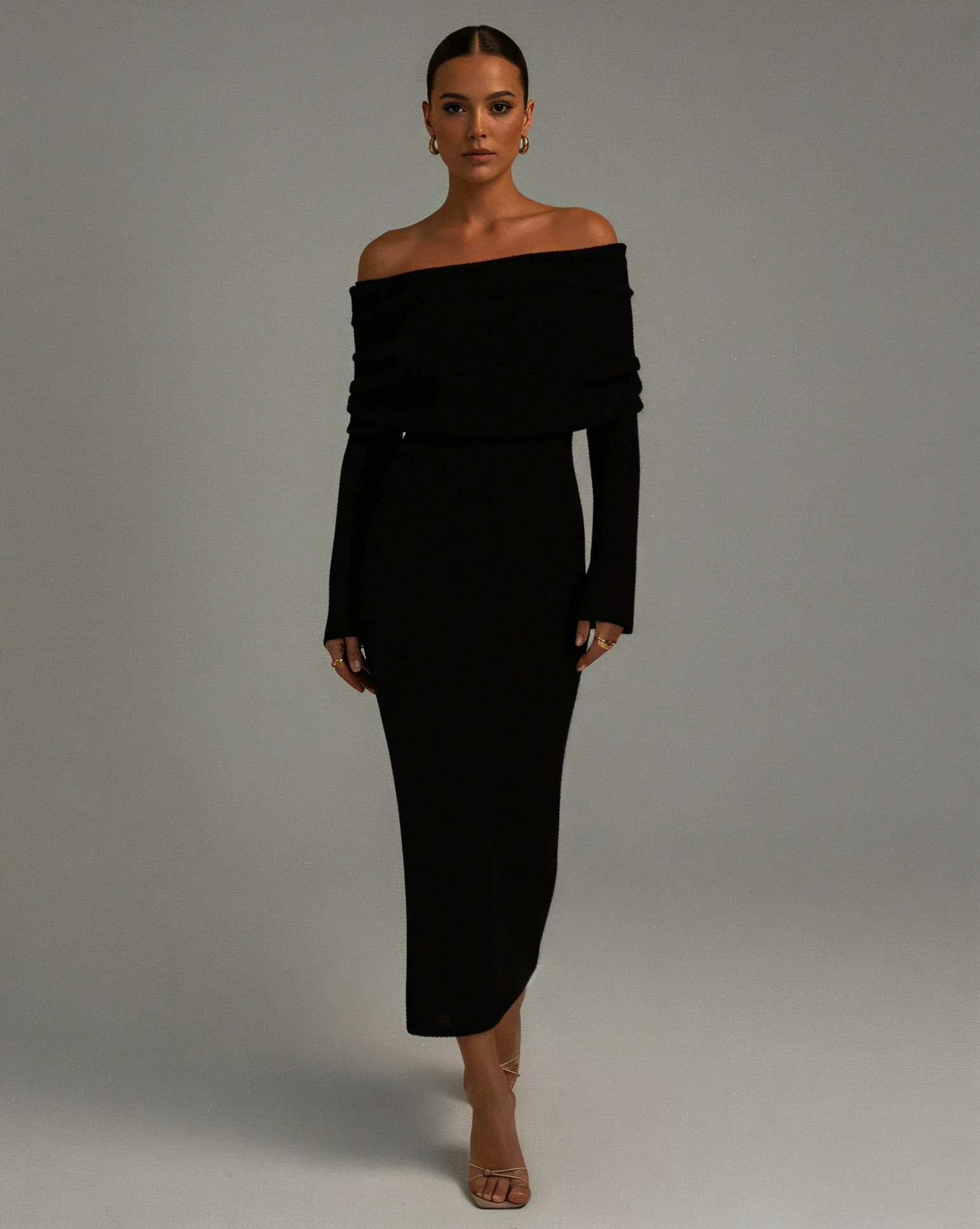 ANGELICA Knit Off-Shoulder Maxi Dress - Image 13