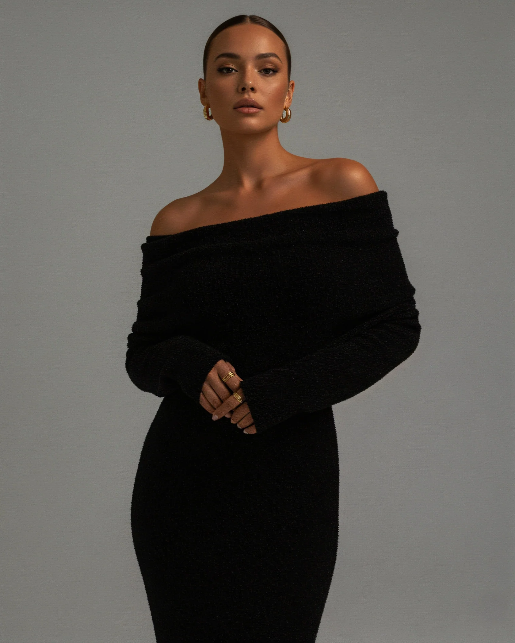 ANGELICA Knit Off-Shoulder Maxi Dress - Image 14