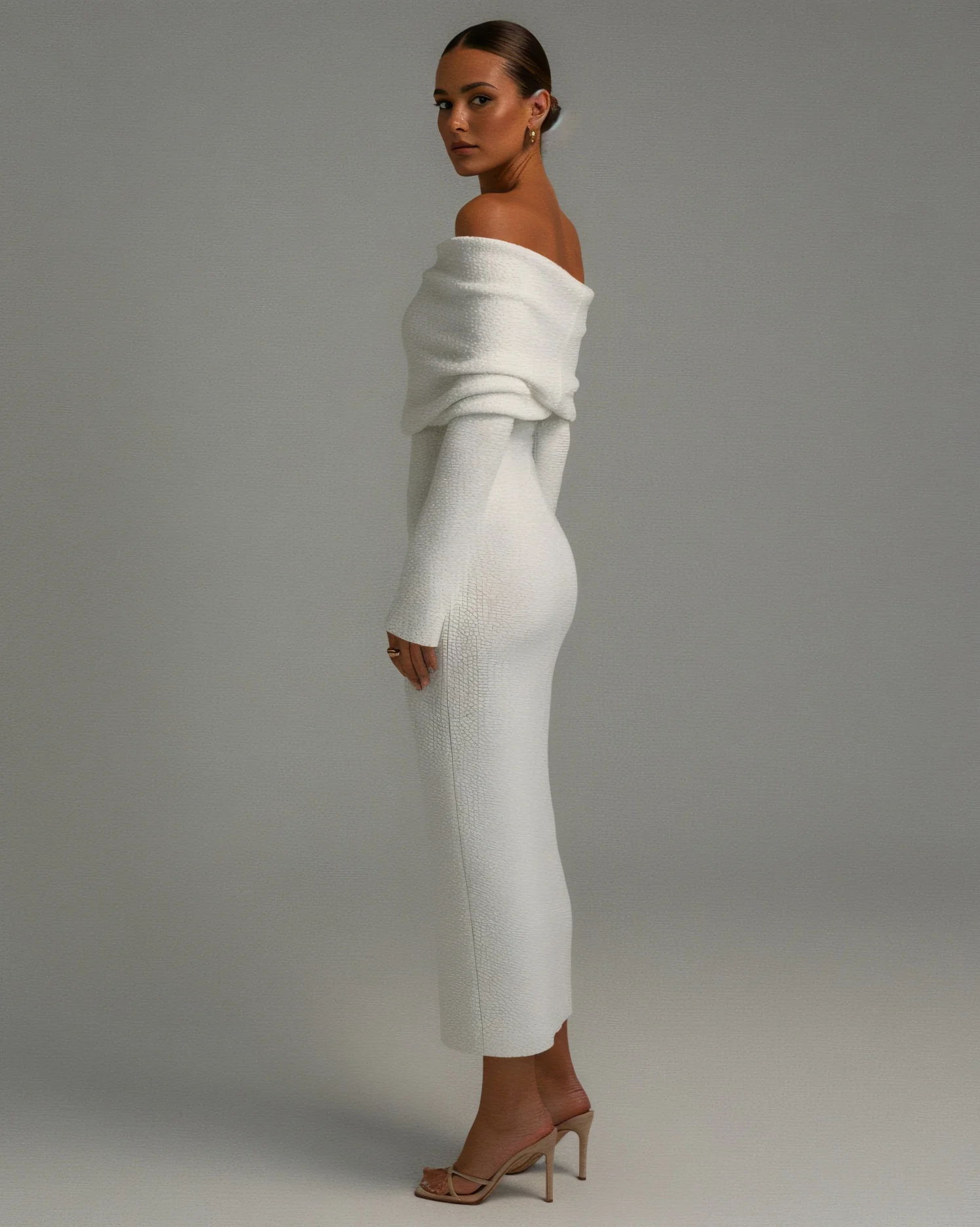ANGELICA Knit Off-Shoulder Maxi Dress - Image 7