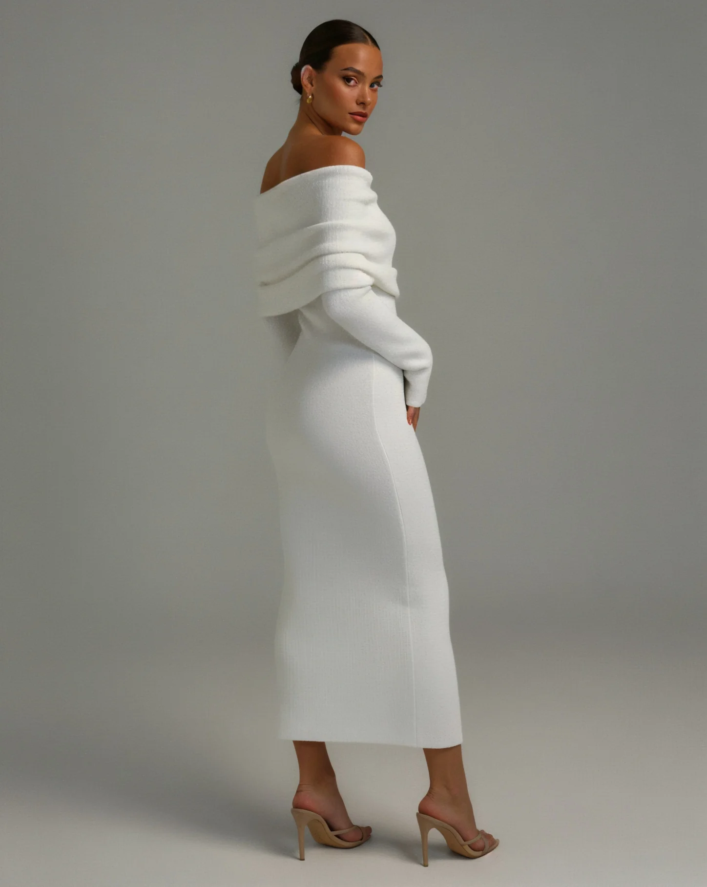 ANGELICA Knit Off-Shoulder Maxi Dress - Image 8