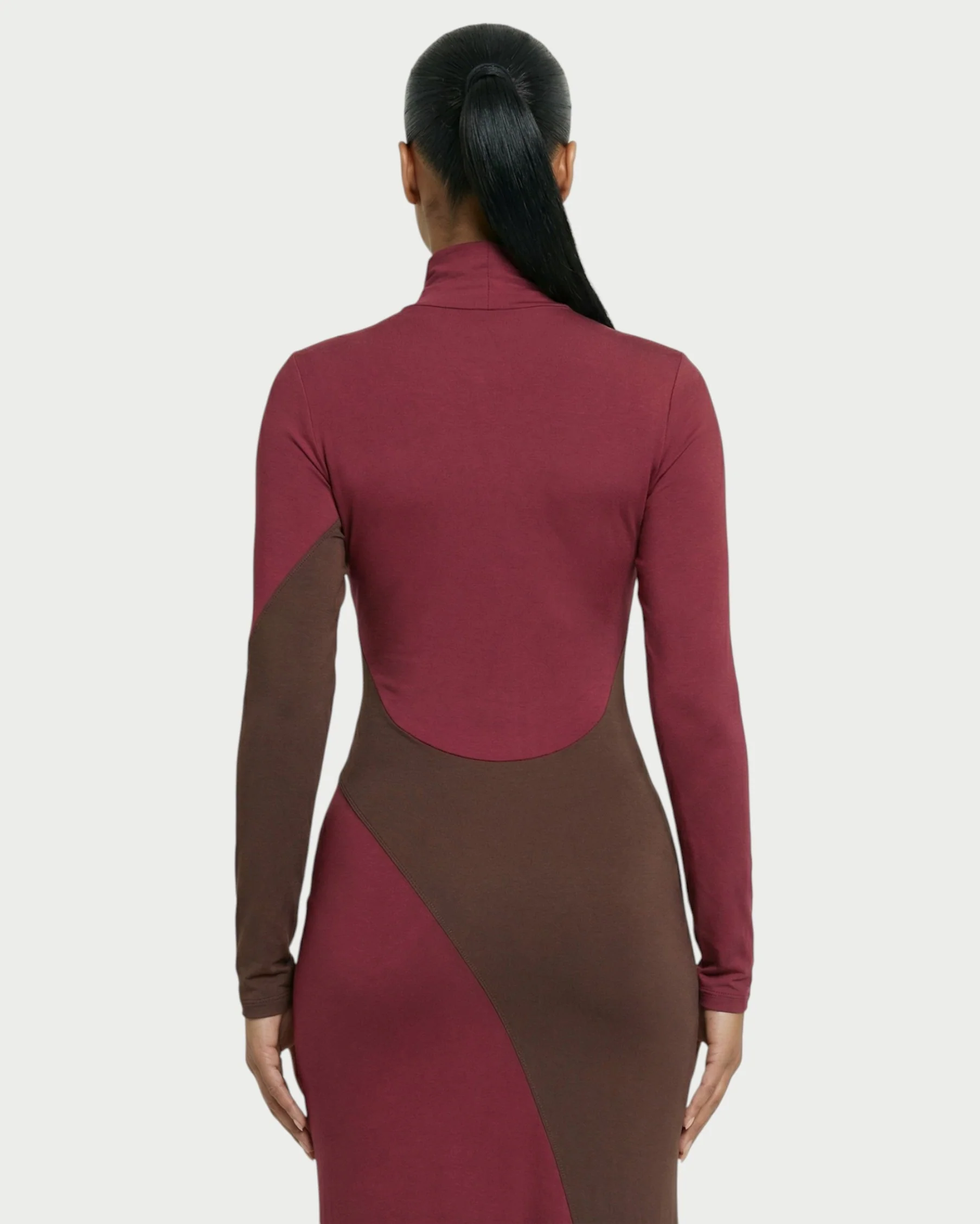 ANINA Contrast Panel Long-Sleeve Maxi Dress - Image 10