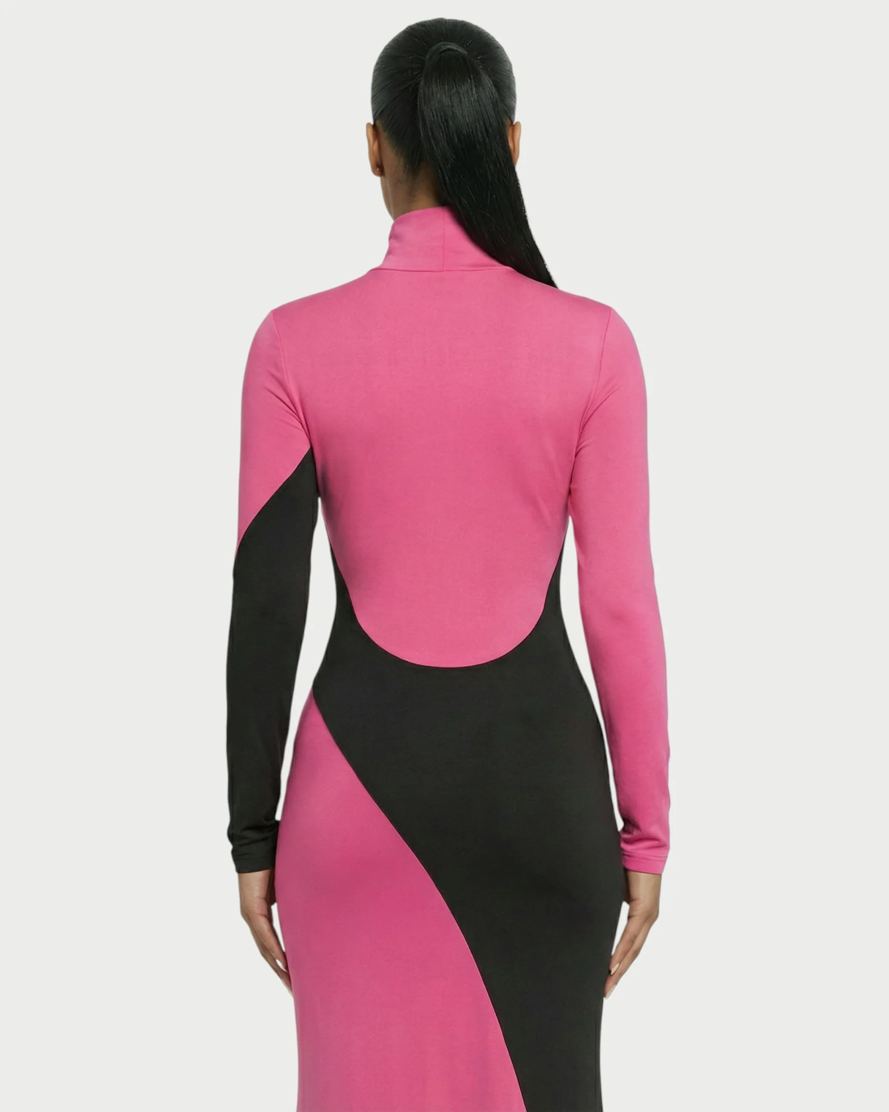 ANINA Contrast Panel Long-Sleeve Maxi Dress - Image 20