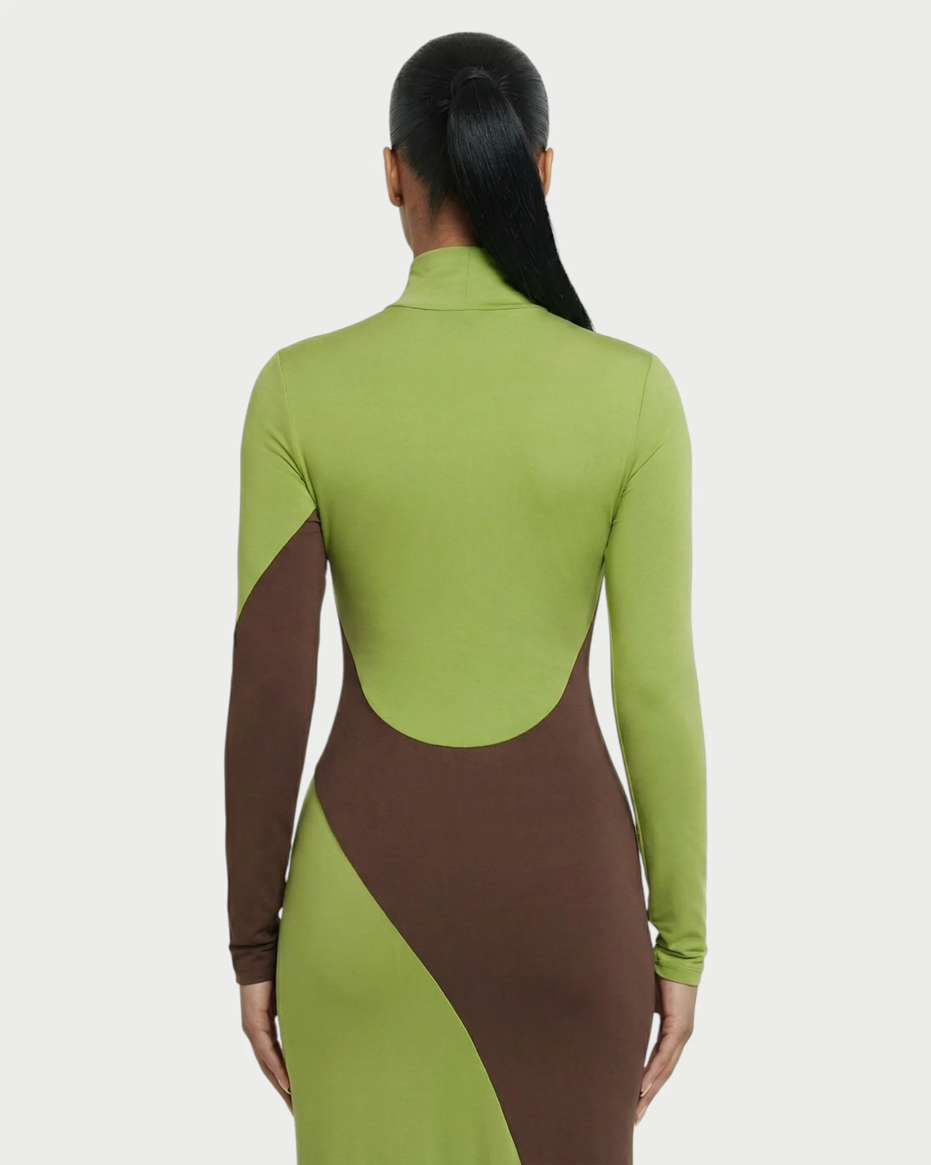 ANINA Contrast Panel Long-Sleeve Maxi Dress - Image 5