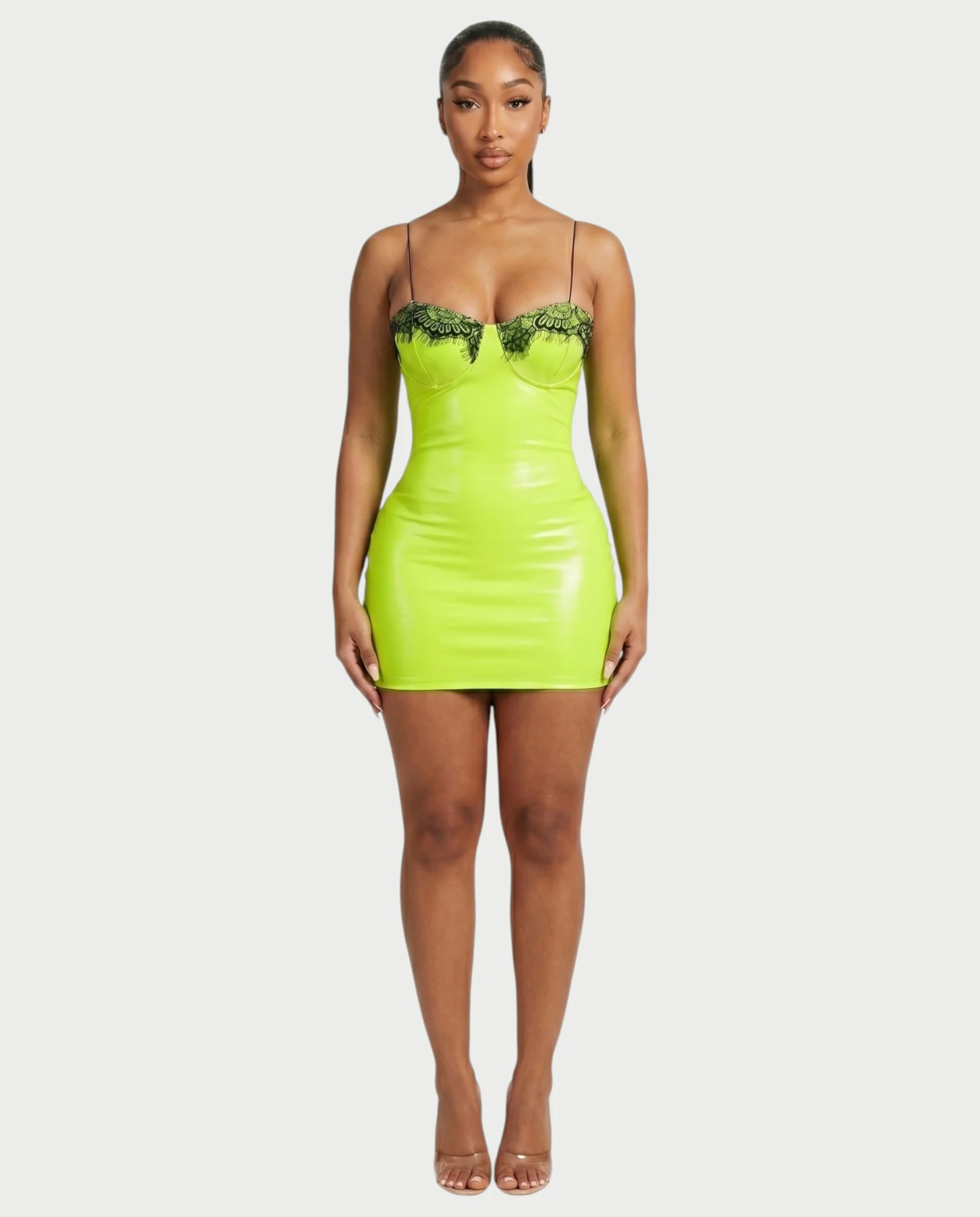 ANIRA Lace Trim Underwire Bust Bodycon Mini Dress - Image 6