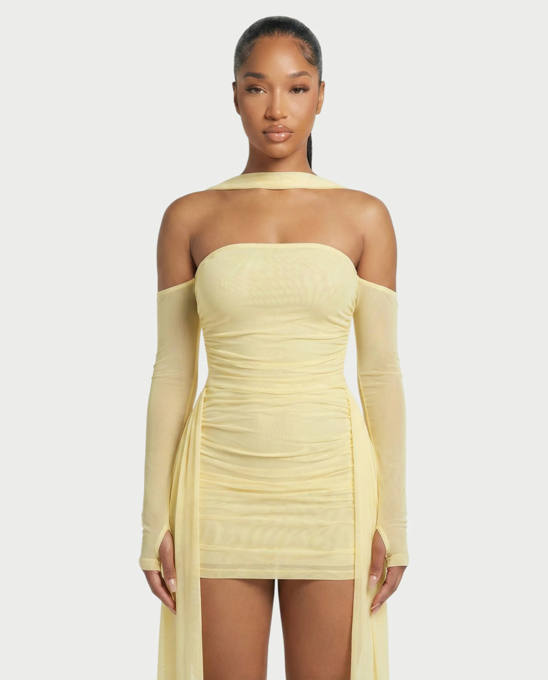 ANNE Strapless Mesh Mini Dress - Image 14