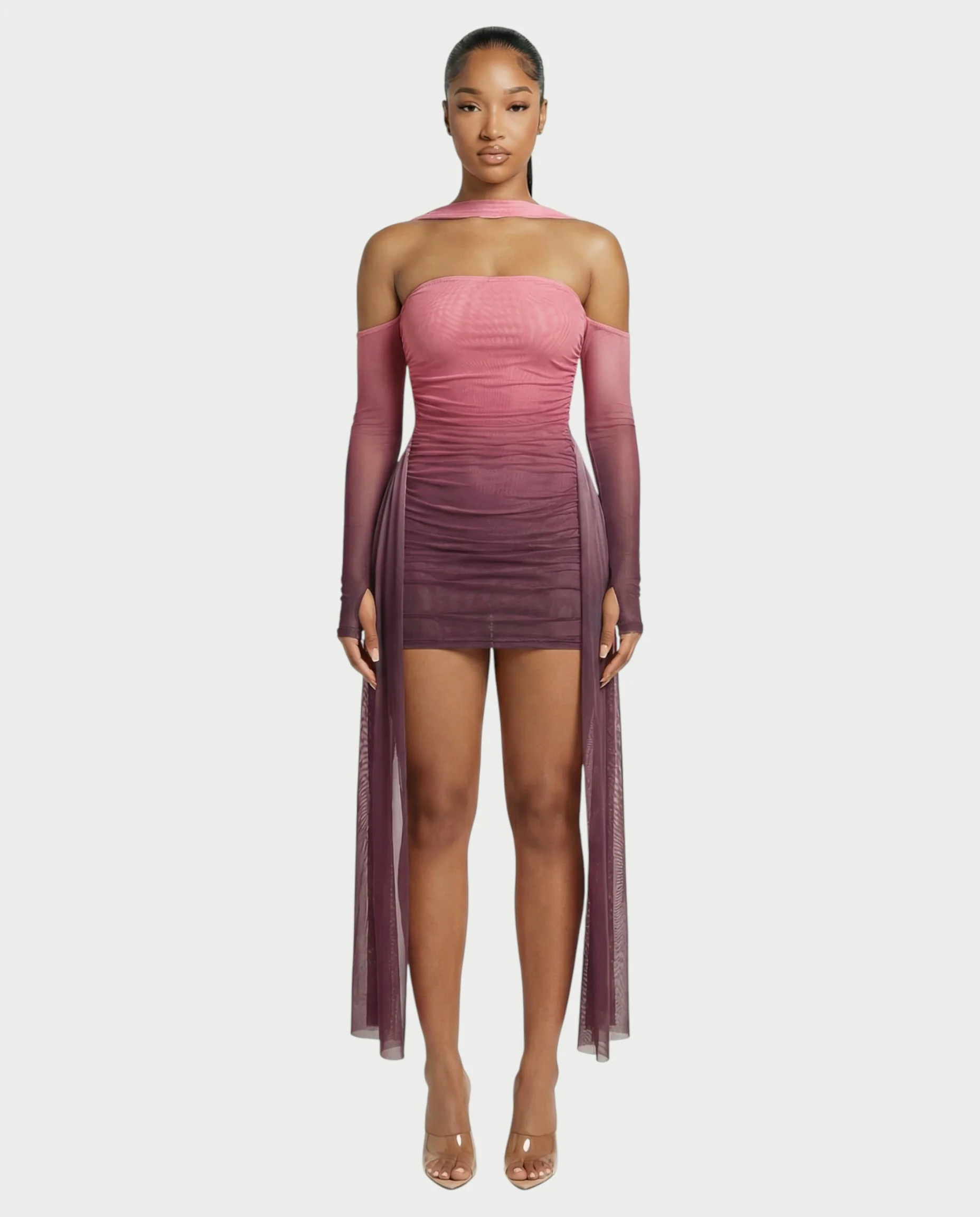 ANNE Strapless Mesh Mini Dress - Image 21