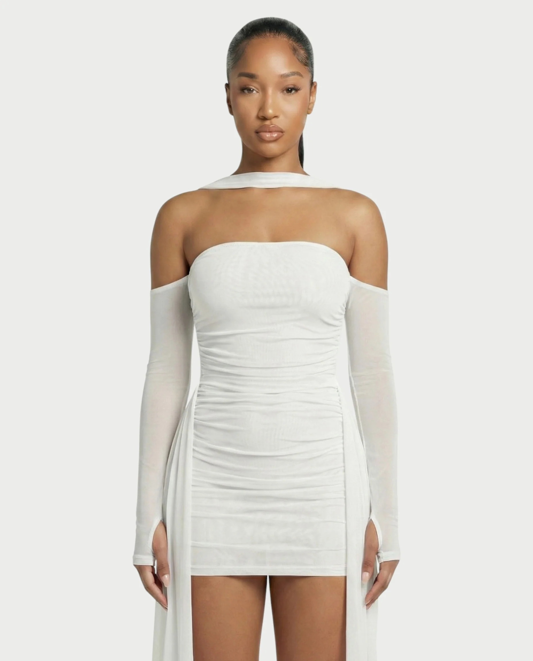 ANNE Strapless Mesh Mini Dress - Image 29