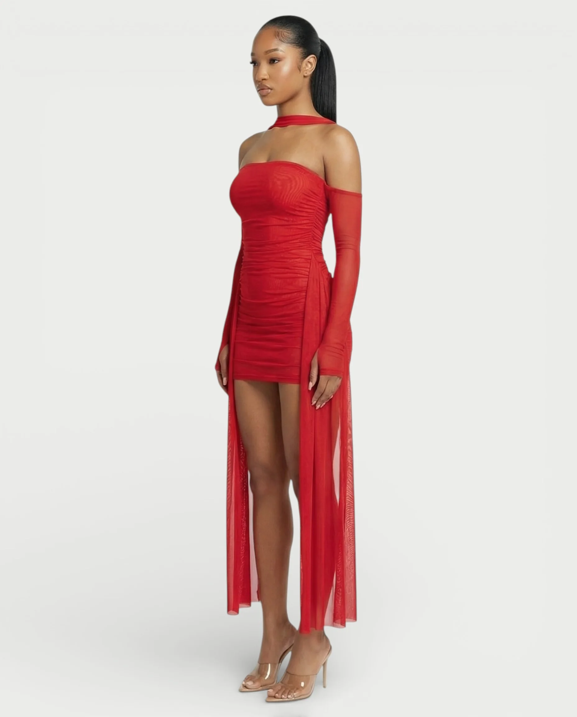 ANNE Strapless Mesh Mini Dress - Image 3