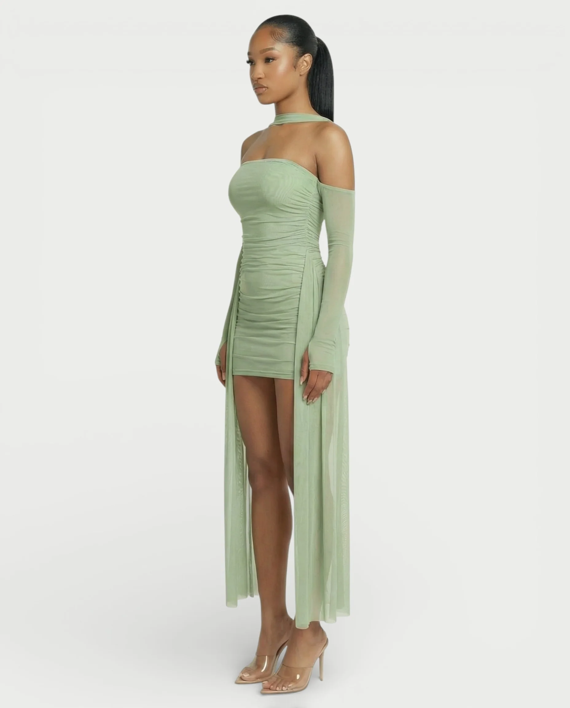 ANNE Strapless Mesh Mini Dress - Image 8