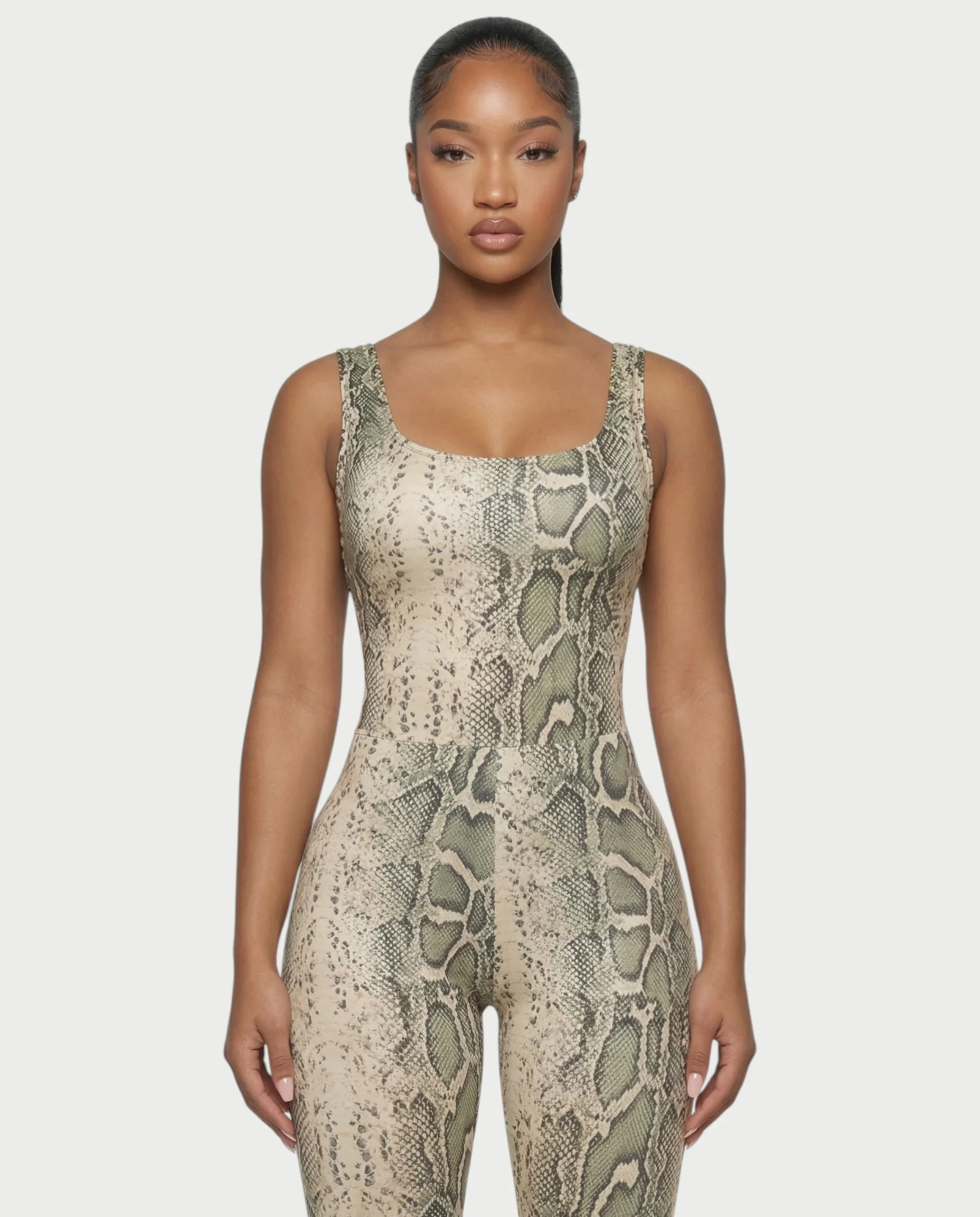 ANNELA Snake Print Bodysuit & Pants Set - Image 4