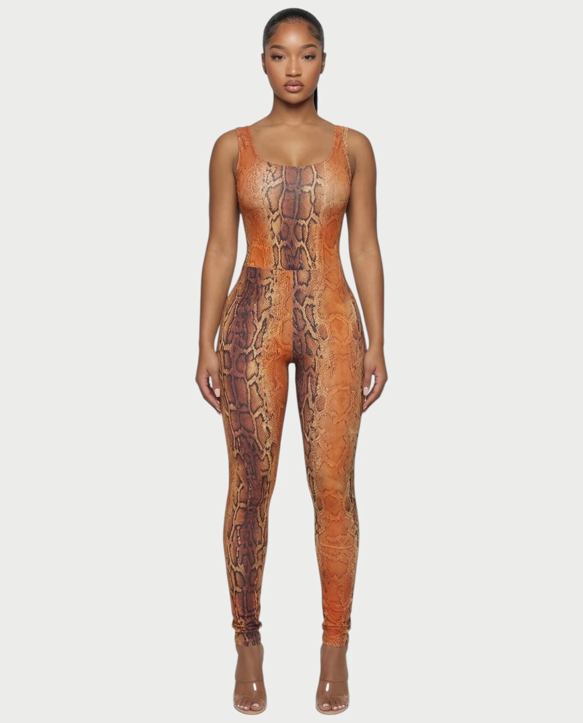 ANNELA Snake Print Bodysuit & Pants Set - Image 6
